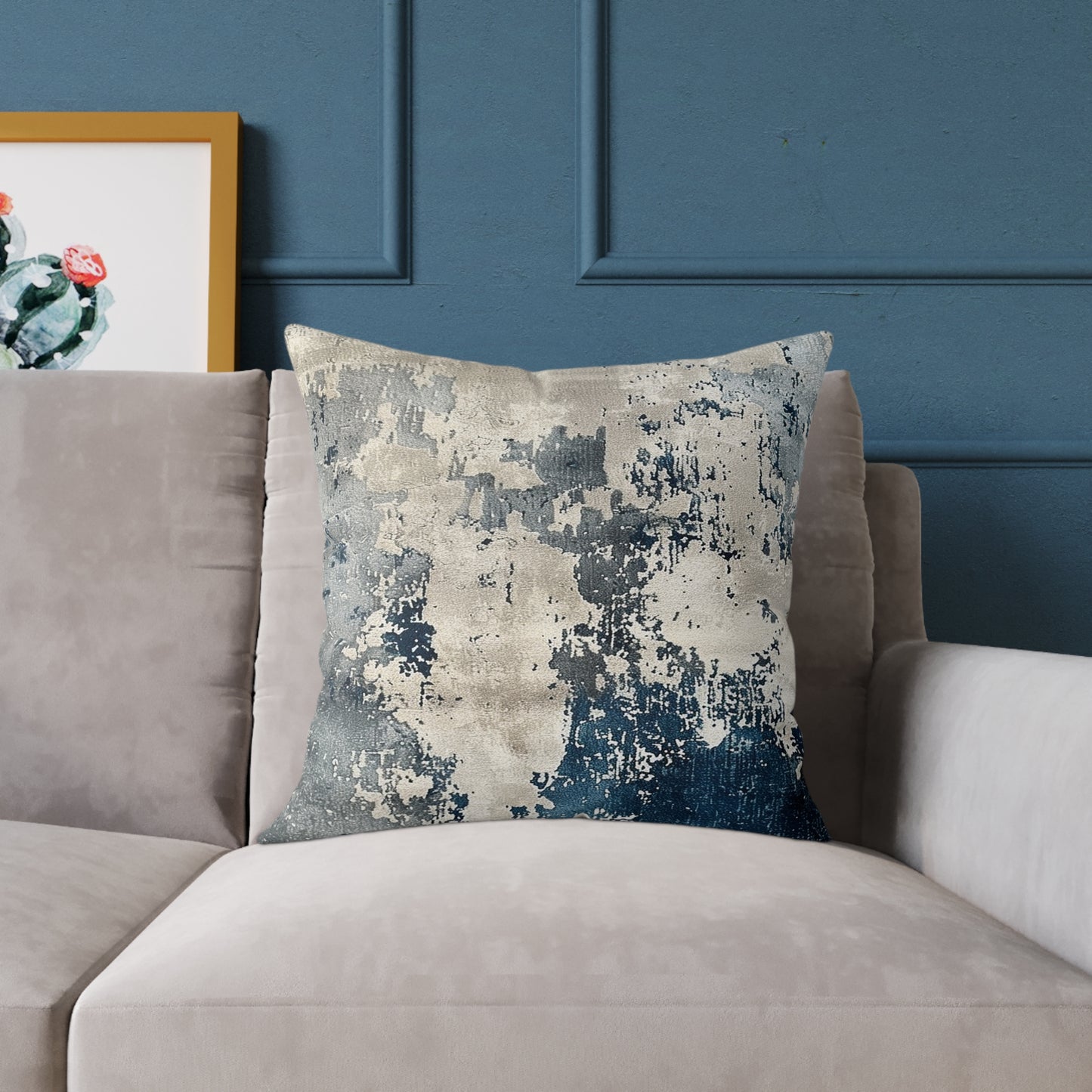 Elegant Azure Abstract Pillow