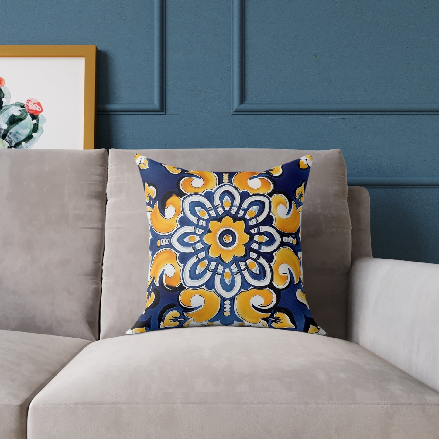 Elegant Mediterranean Floral Pillow