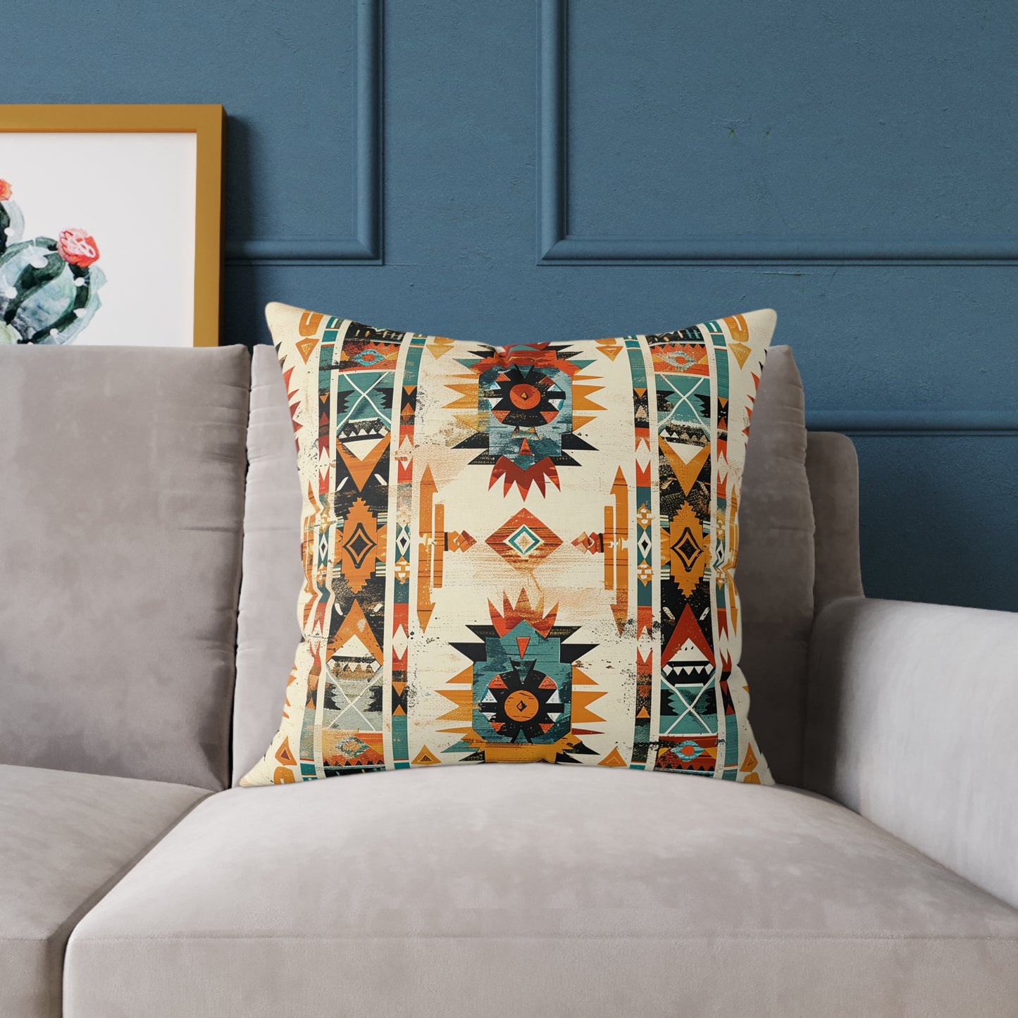 Southwestern Sunburst Tribal Decorative Pillow