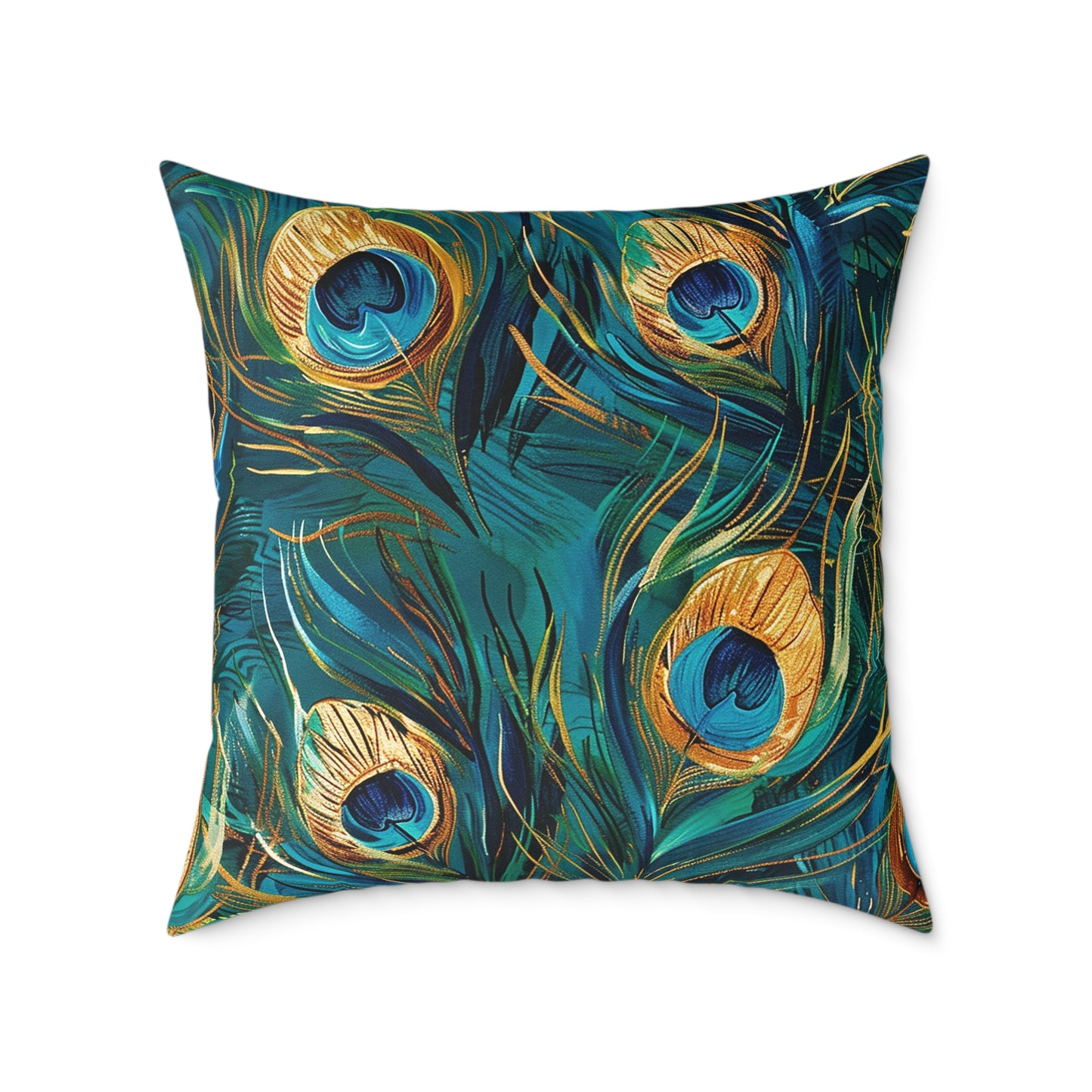 Peacock Elegance Decorative Pillow