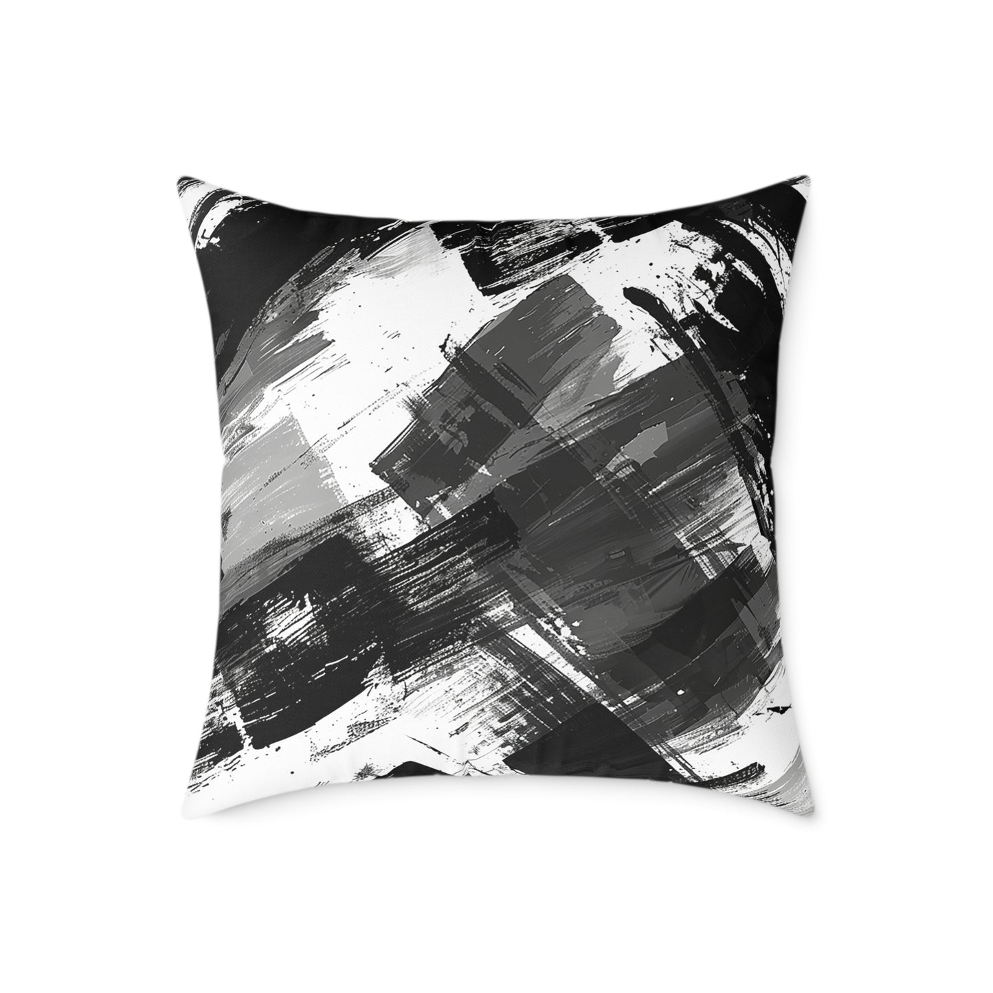 Monochrome Brushstroke Pillow