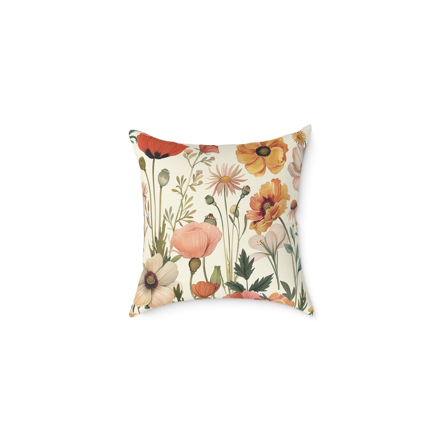 Vintage Botanical Floral Print Pillow