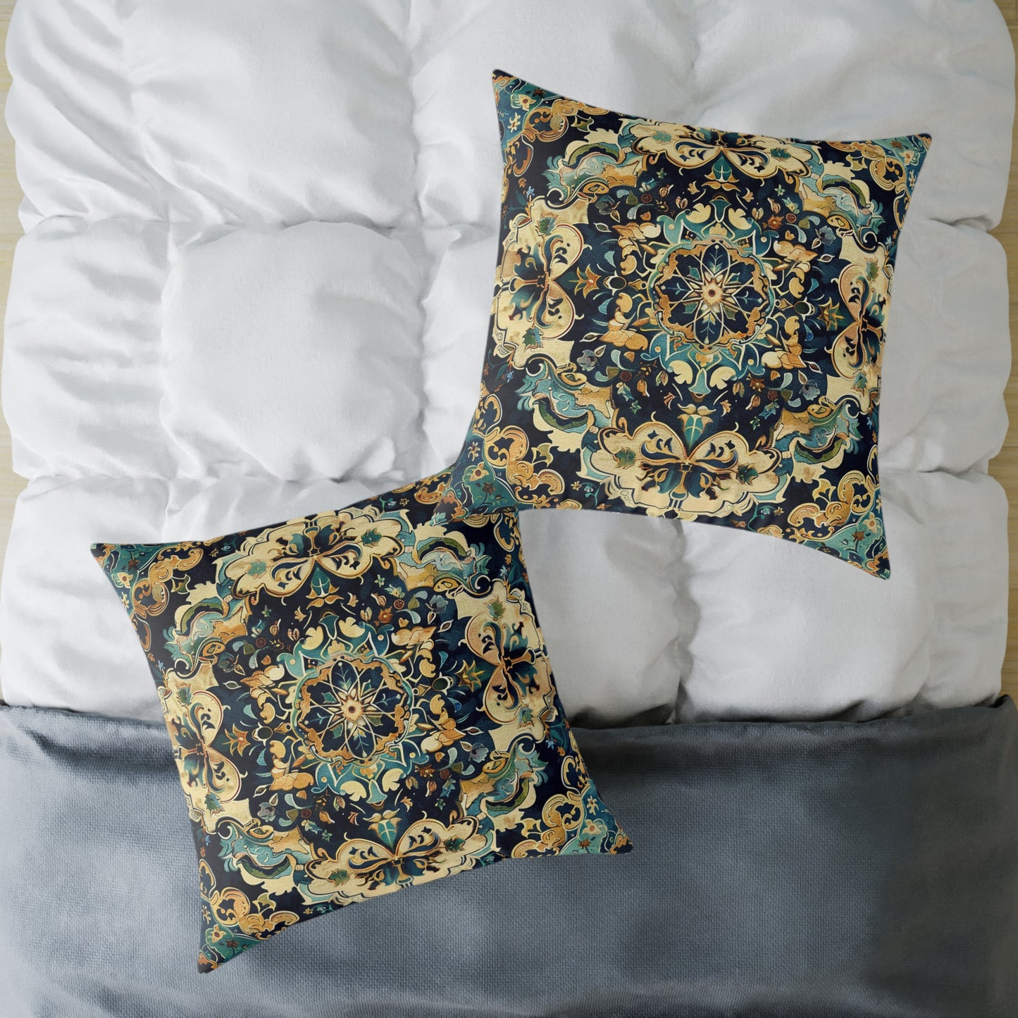 Regal Mandala Tapestry Decorative Pillow