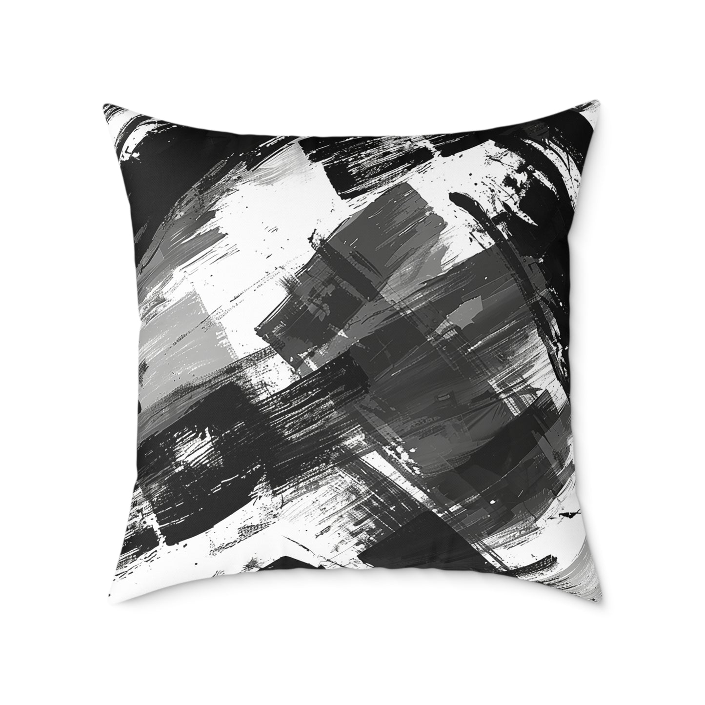 Monochrome Brushstroke Pillow