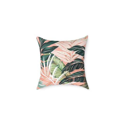 Elegant Tropical Leaf Pattern Pillow