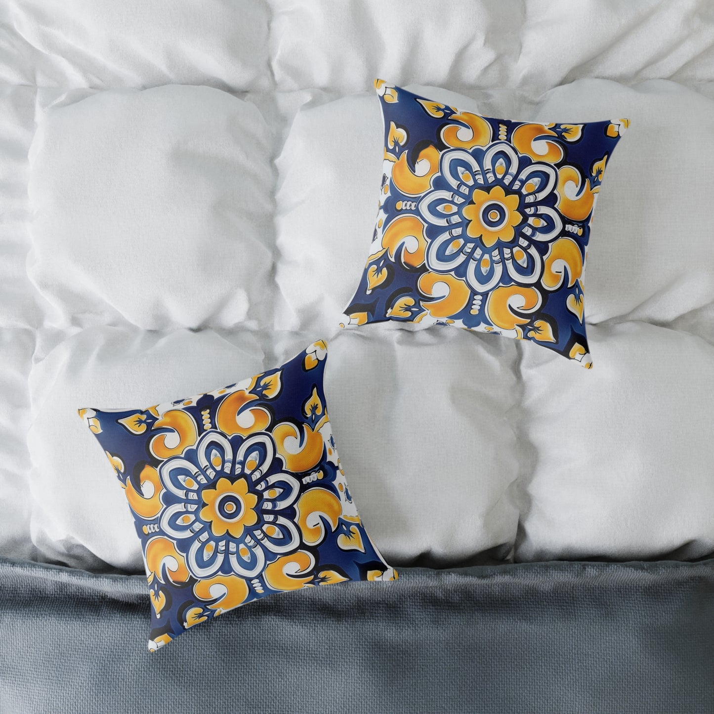 Elegant Mediterranean Floral Pillow