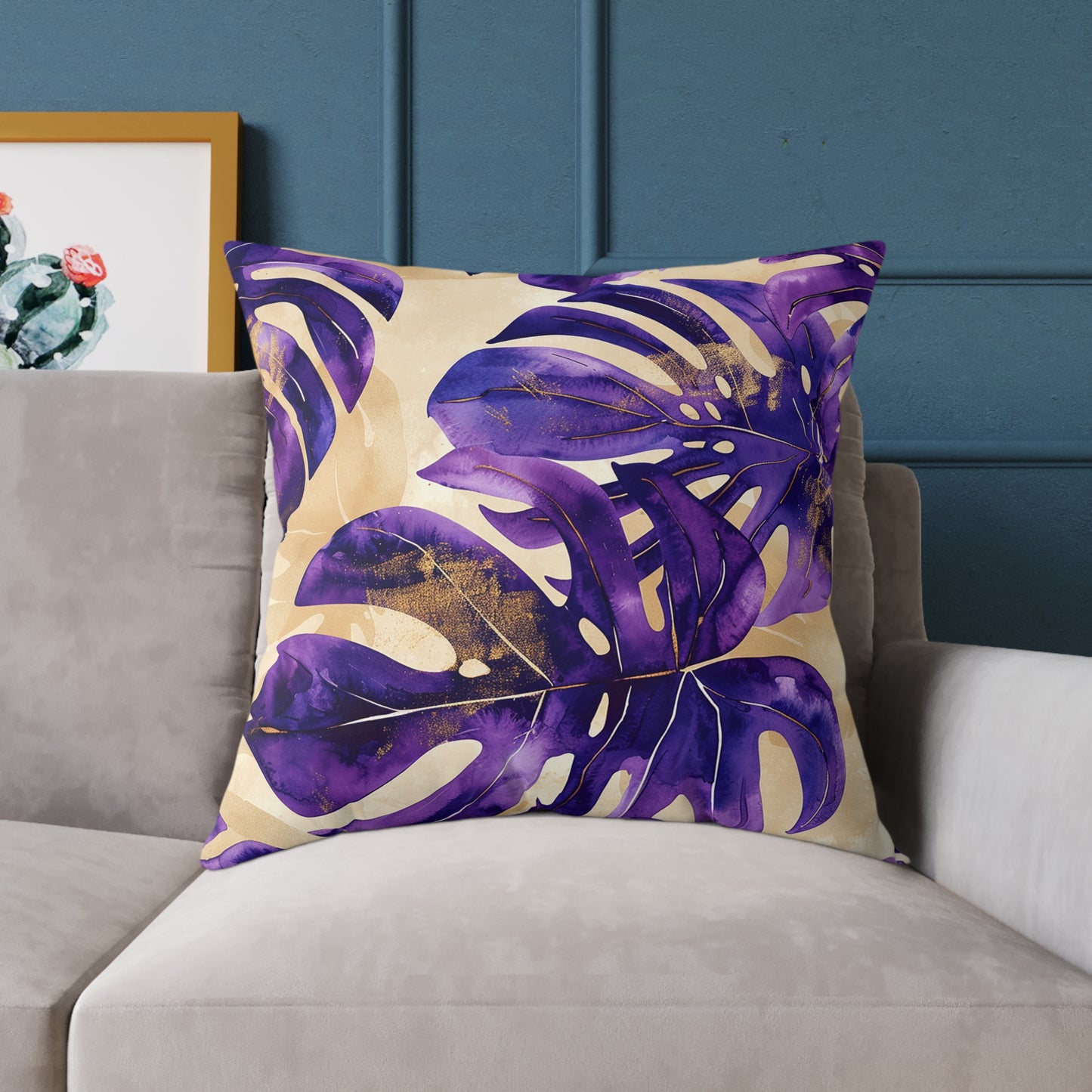 Purple Paradise Leaf Pillow