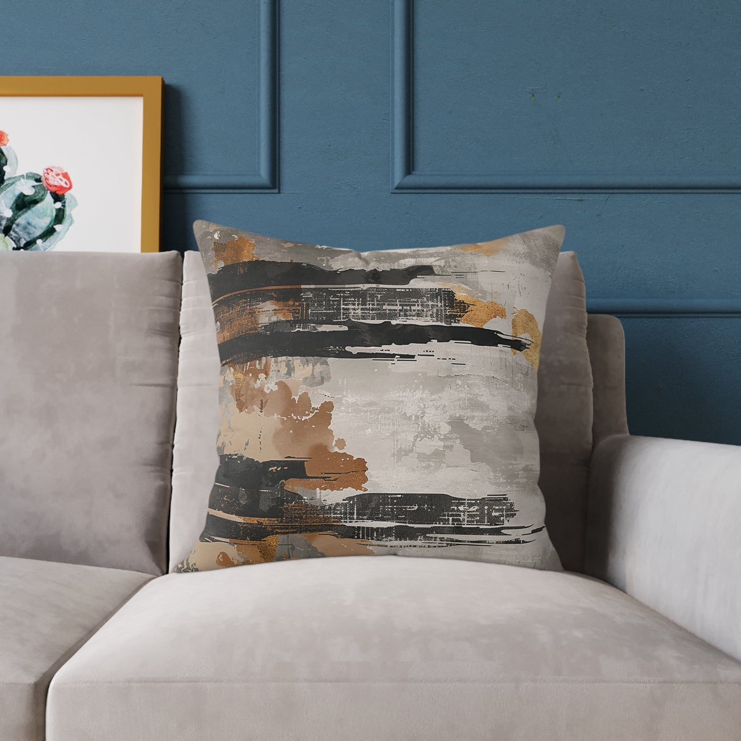 Abstract Earth Tones Brushstroke Pillow