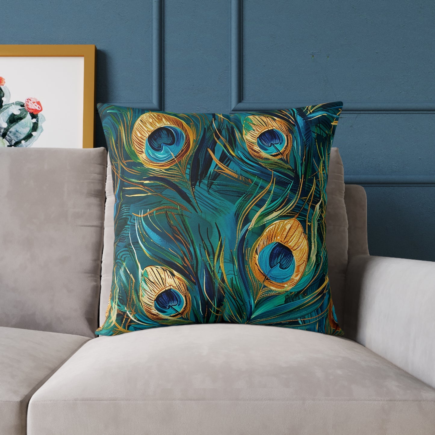 Peacock Elegance Decorative Pillow