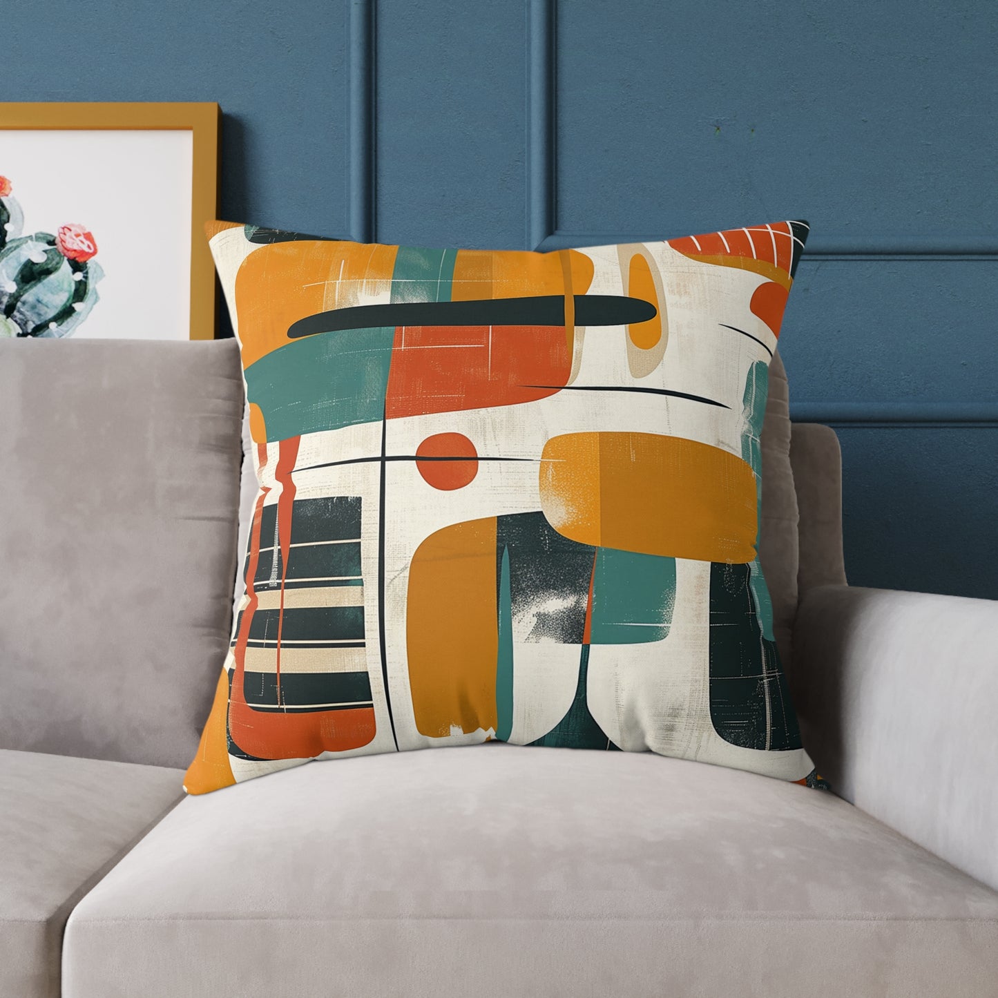 Retro Geometric Art Deco Pillow