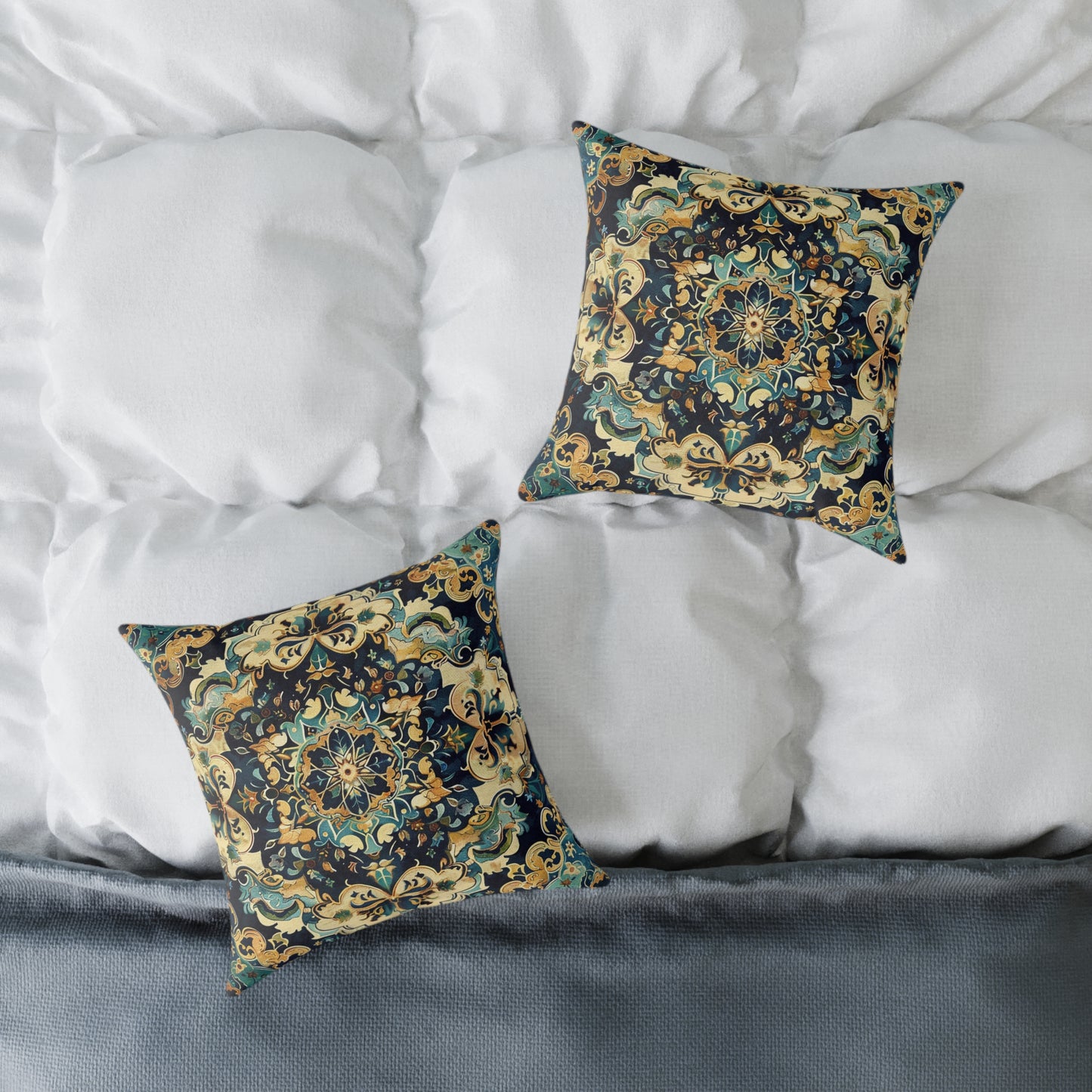 Regal Mandala Tapestry Decorative Pillow