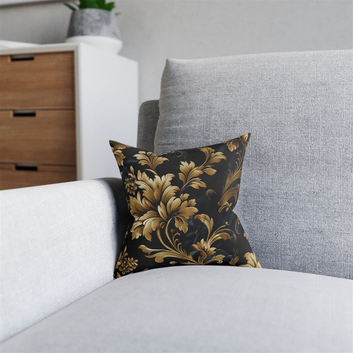 Black & Gold Luxury Pillow Design - ExclusiveCreativeDesigns