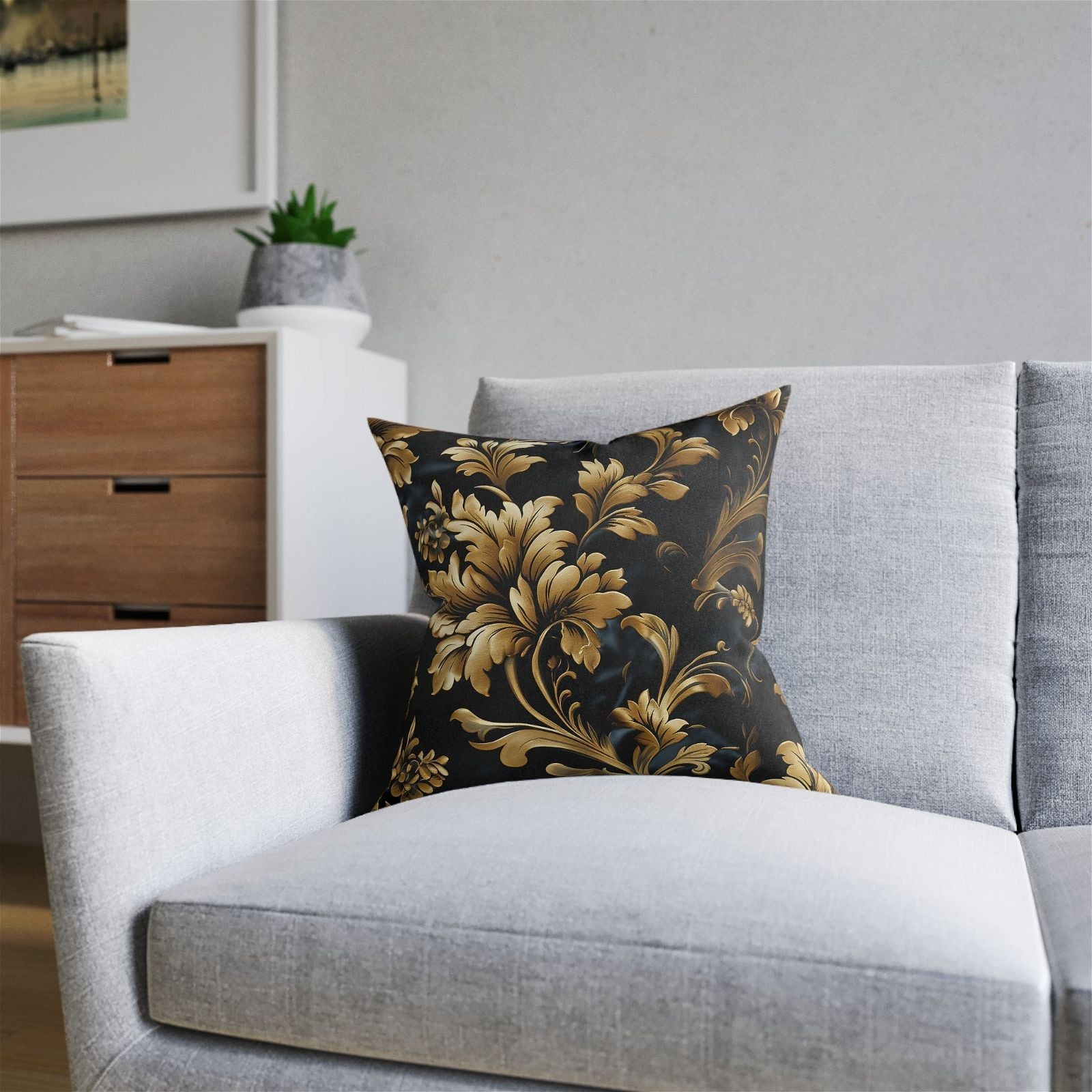 Black & Gold Luxury Pillow Design - ExclusiveCreativeDesigns