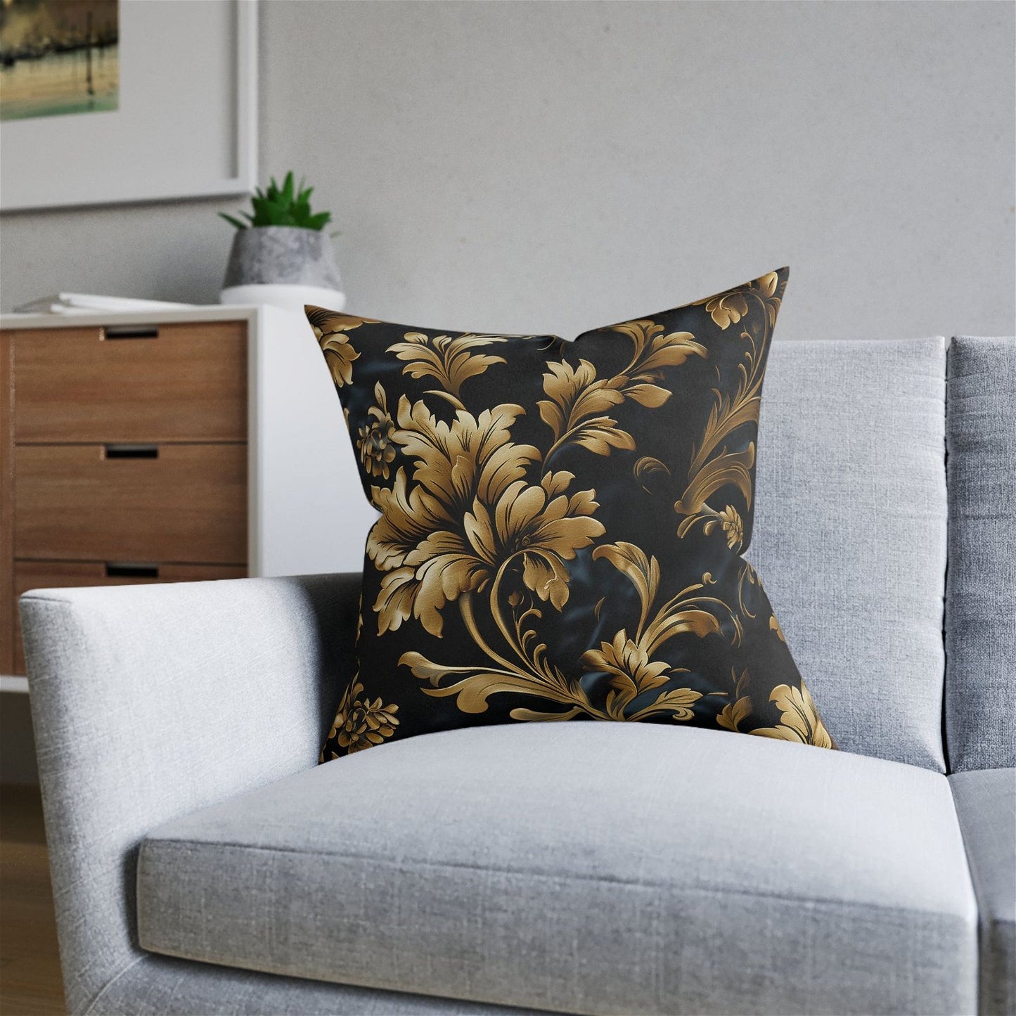 Black & Gold Luxury Pillow Design - ExclusiveCreativeDesigns