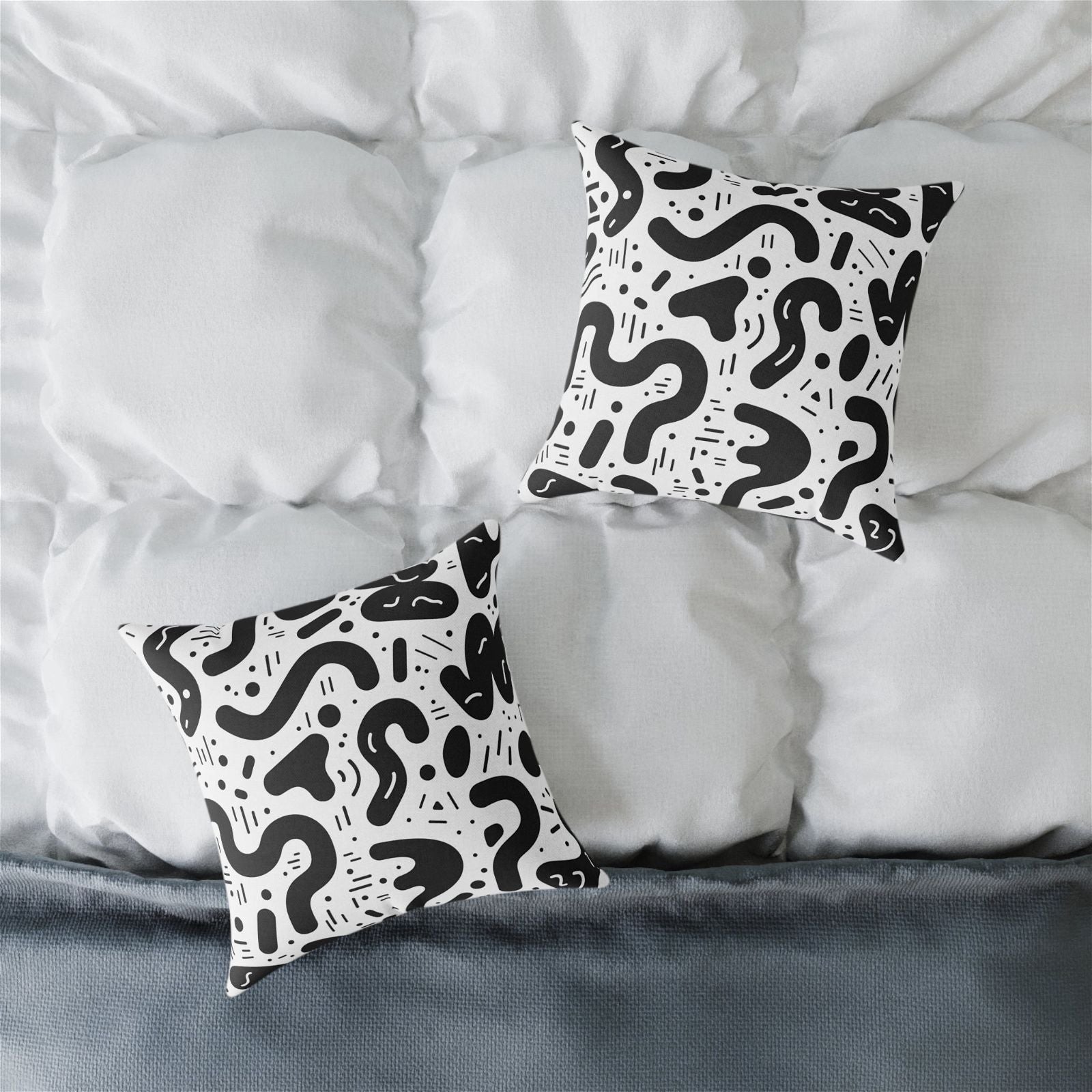 Black and White shapes Pillow - ExclusiveCreativeDesigns