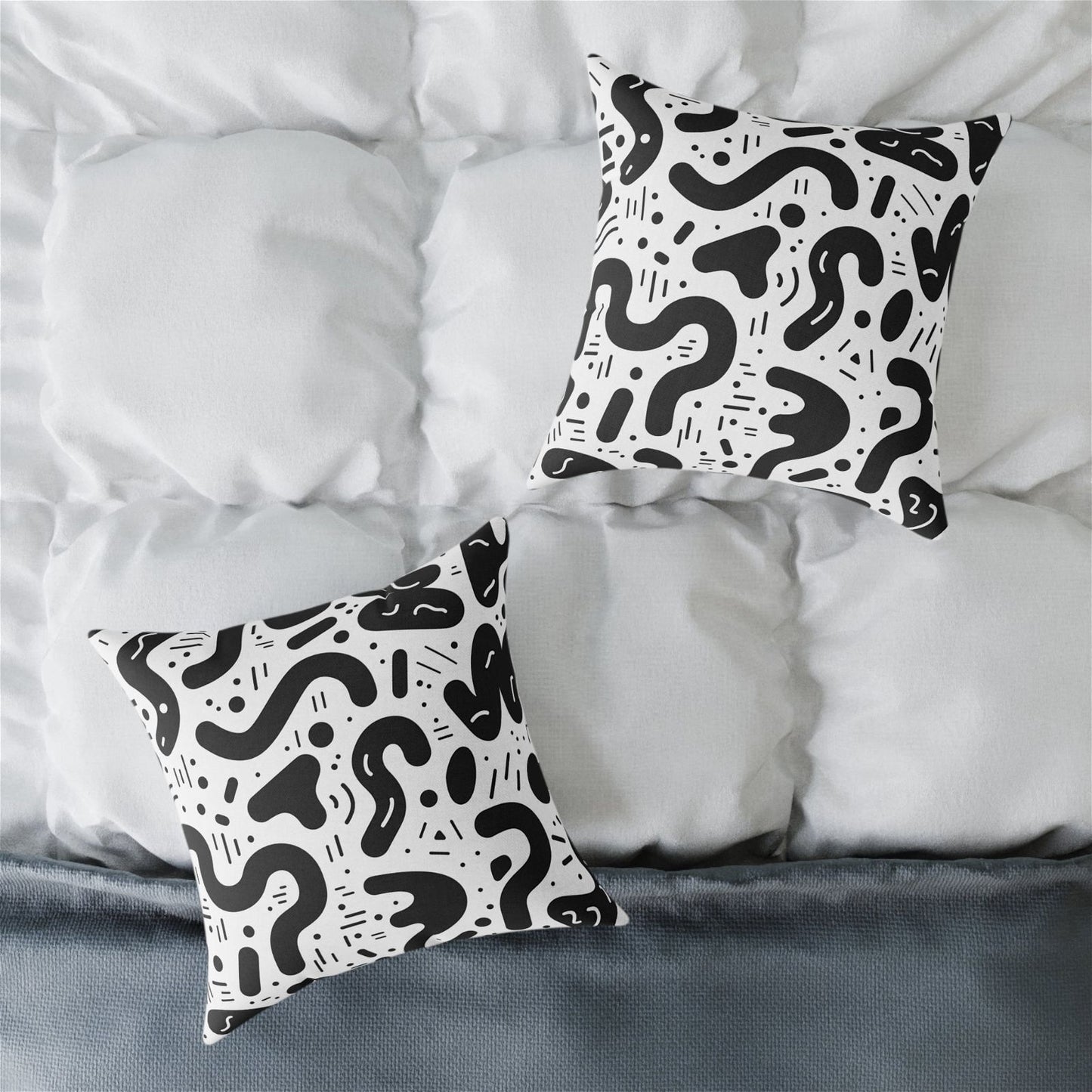 Black and White shapes Pillow - ExclusiveCreativeDesigns