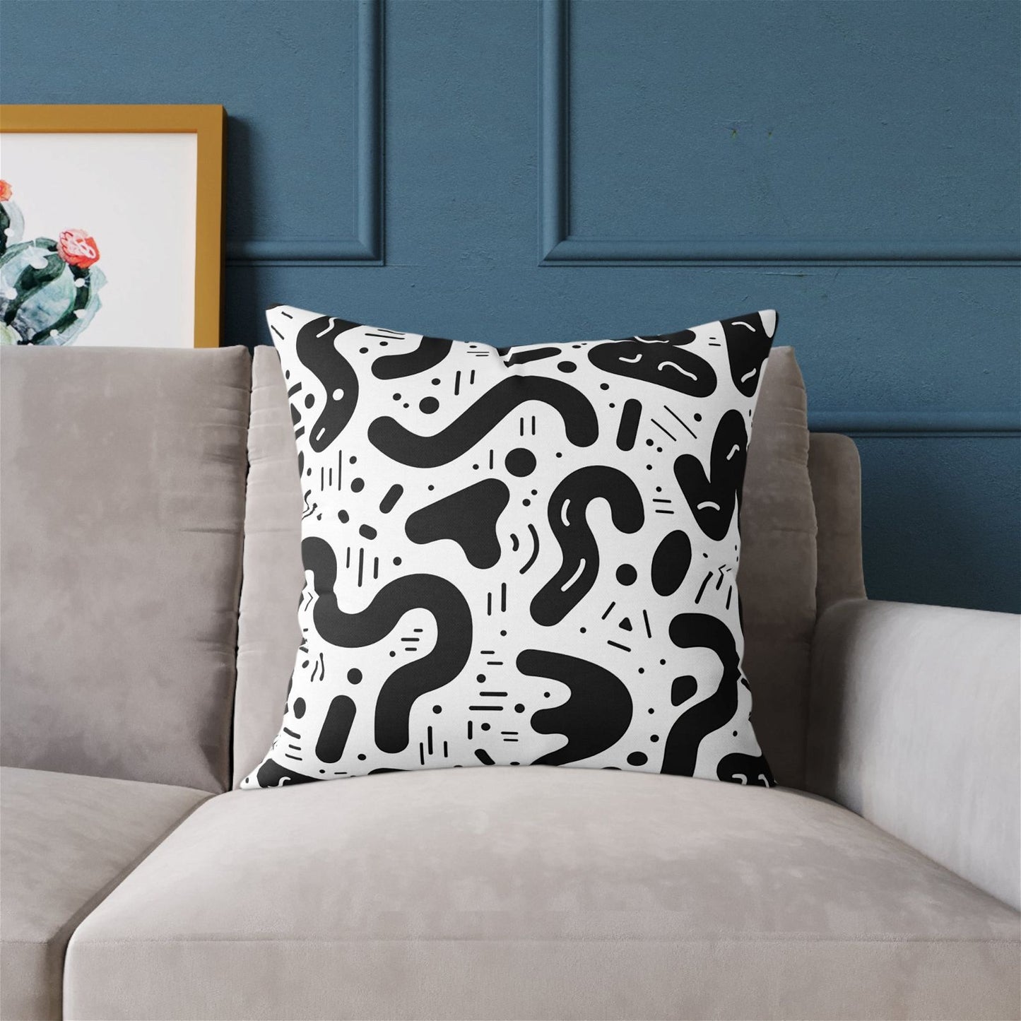 Black and White shapes Pillow - ExclusiveCreativeDesigns