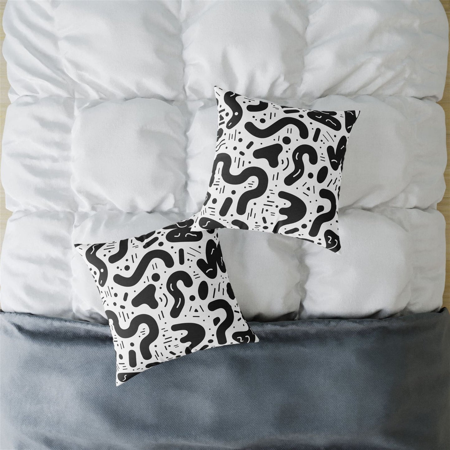 Black and White shapes Pillow - ExclusiveCreativeDesigns