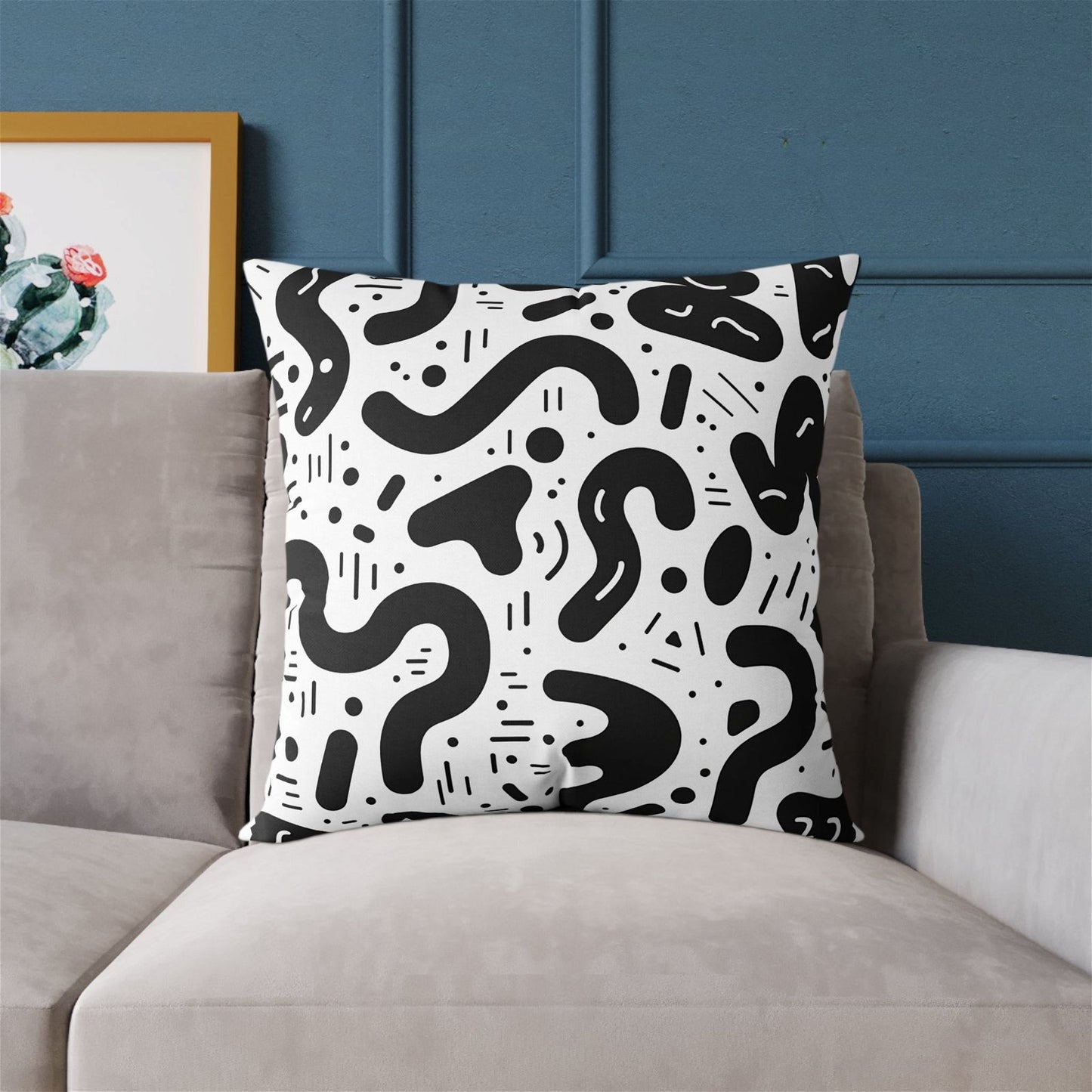 Black and White shapes Pillow - ExclusiveCreativeDesigns