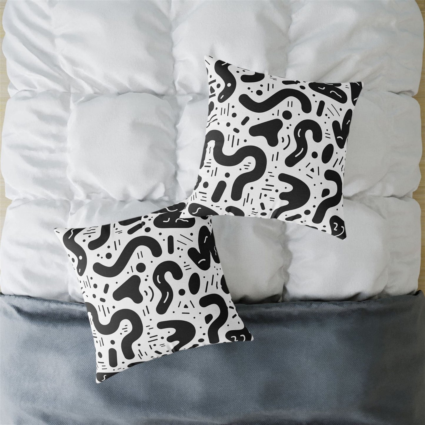 Black and White shapes Pillow - ExclusiveCreativeDesigns