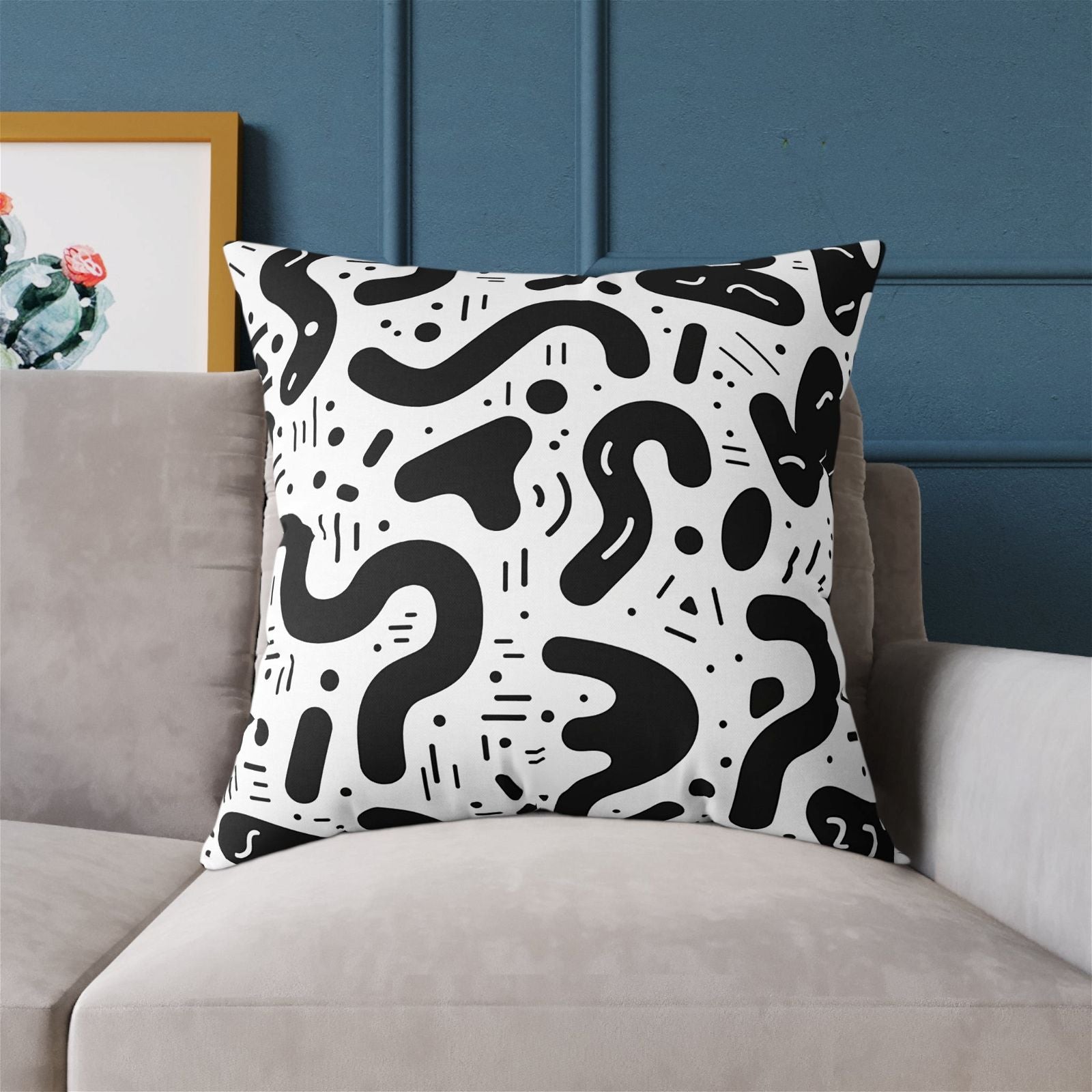 Black and White shapes Pillow - ExclusiveCreativeDesigns