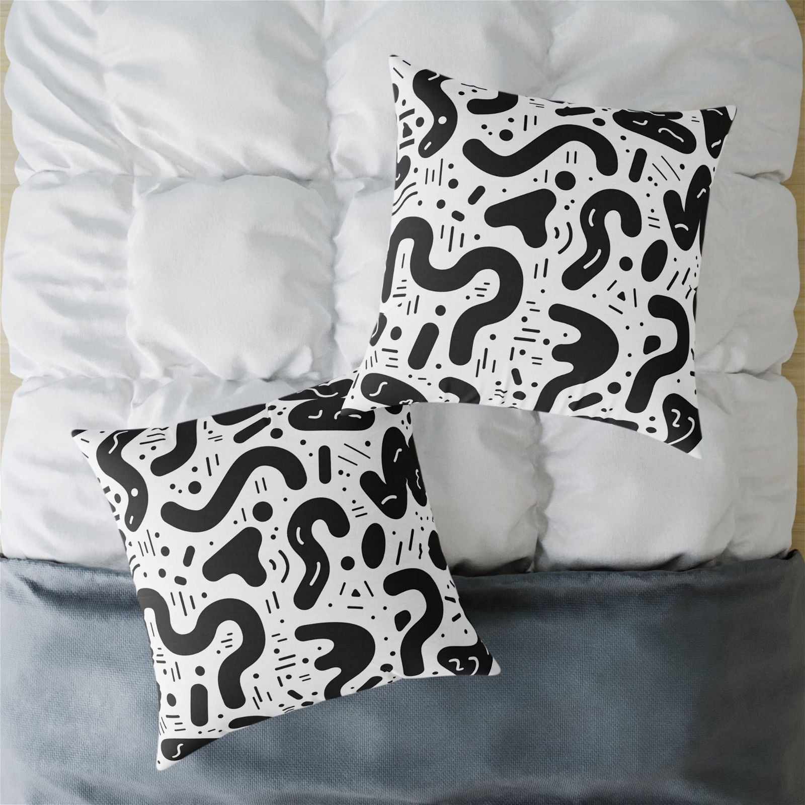 Black and White shapes Pillow - ExclusiveCreativeDesigns