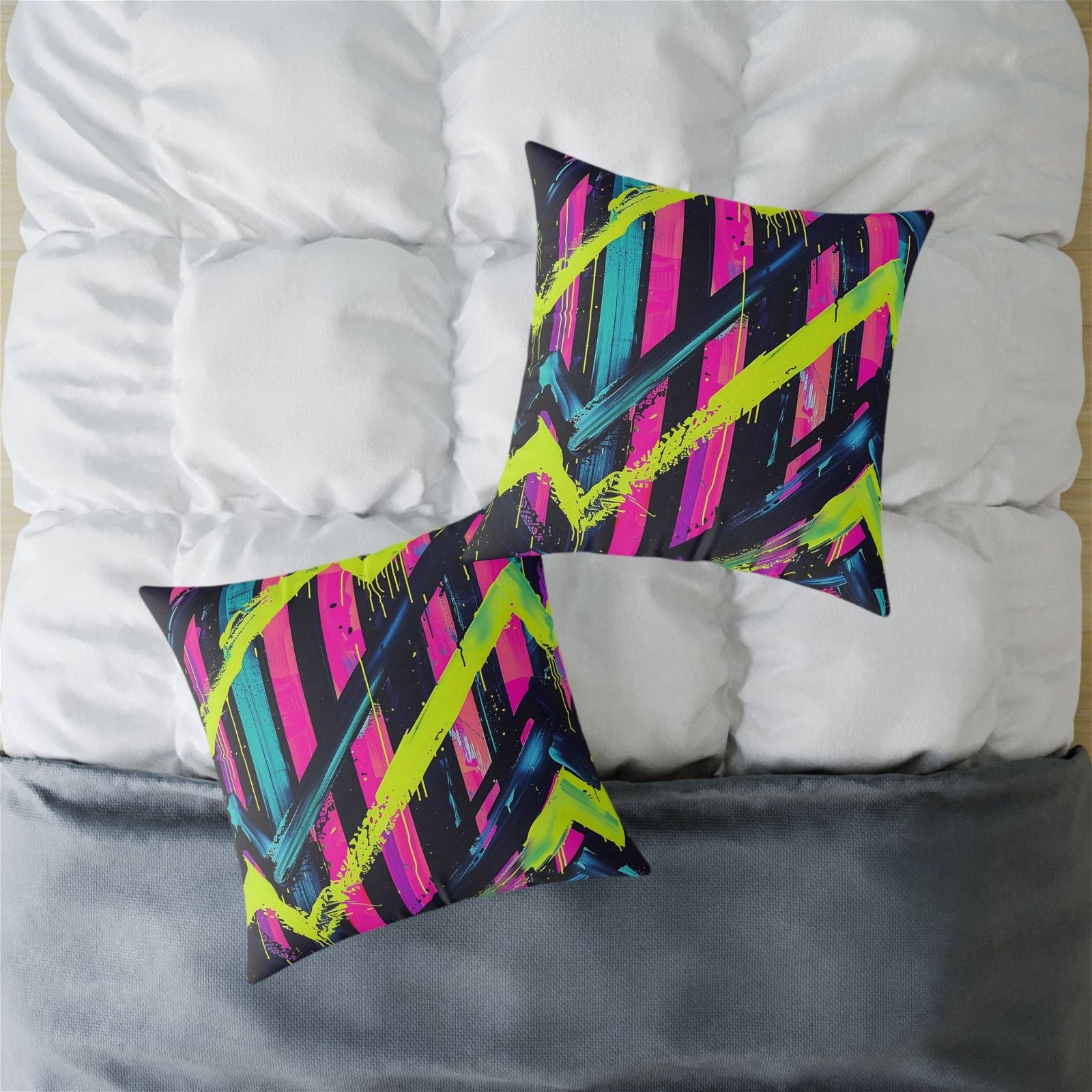 Electric Neon Pattern Pillow - ExclusiveCreativeDesigns