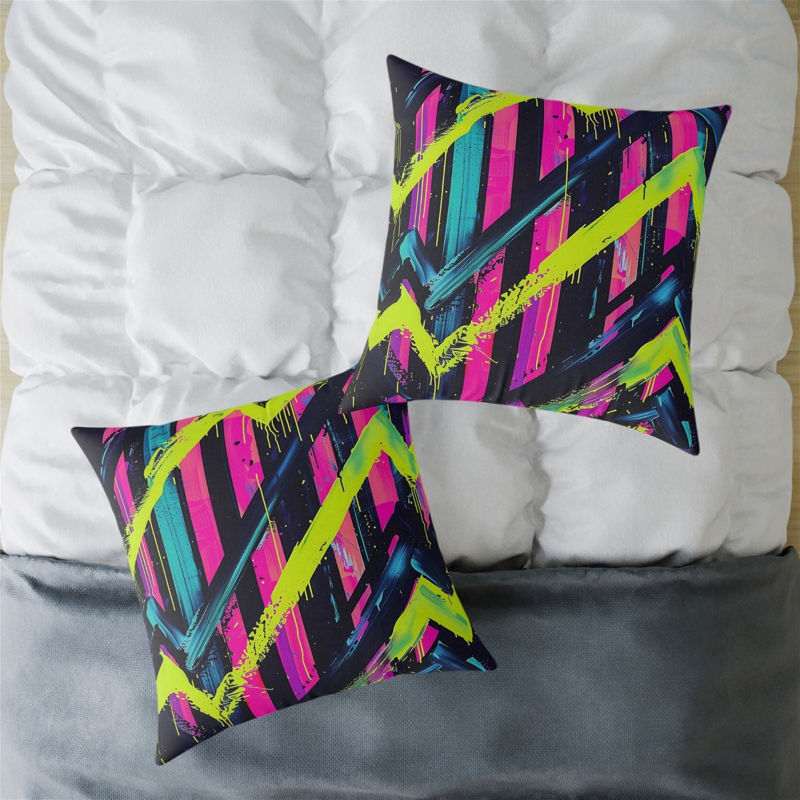 Electric Neon Pattern Pillow - ExclusiveCreativeDesigns