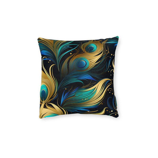 Feathered Fantasy Peacock Feathers Pillow - ExclusiveCreativeDesigns