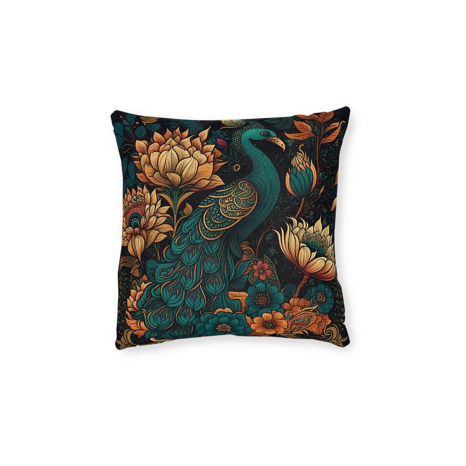 Feathers and Blooms Pillow - ExclusiveCreativeDesigns