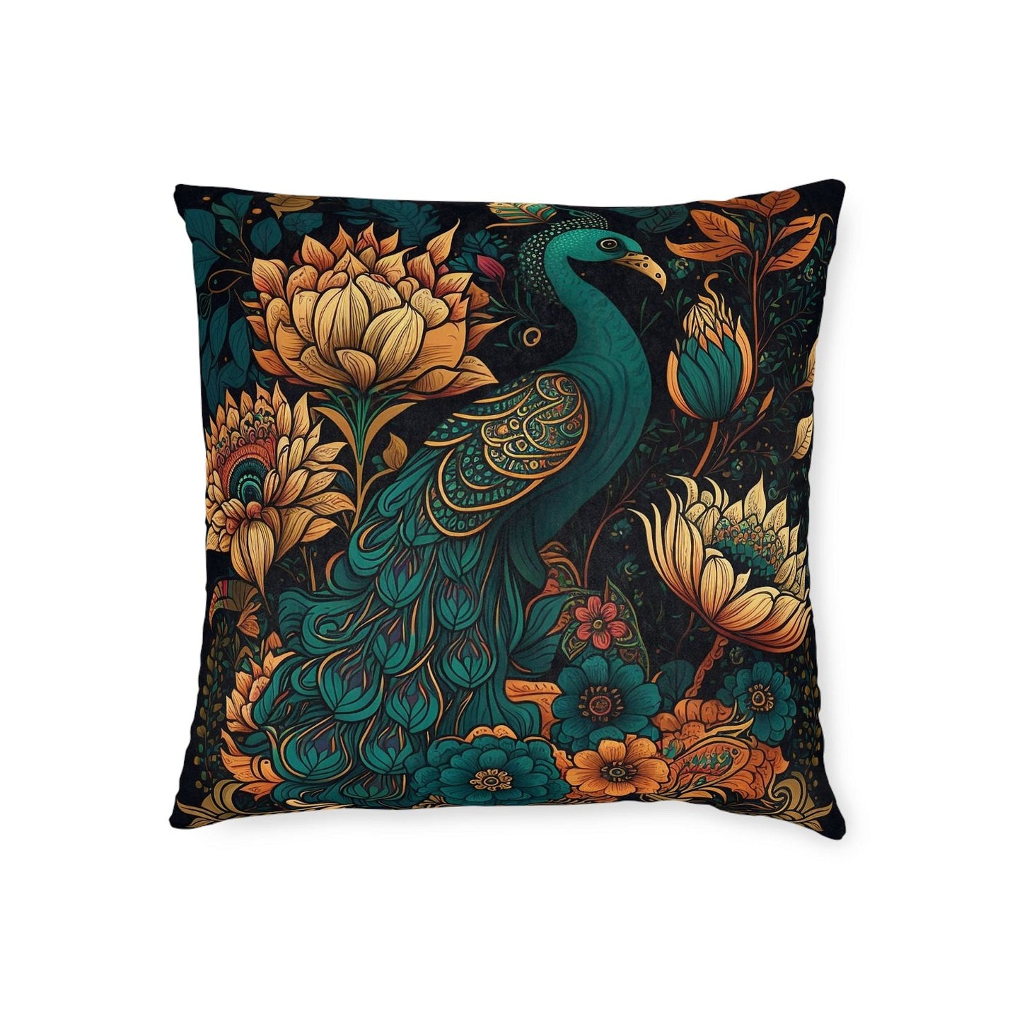 Feathers and Blooms Pillow - ExclusiveCreativeDesigns