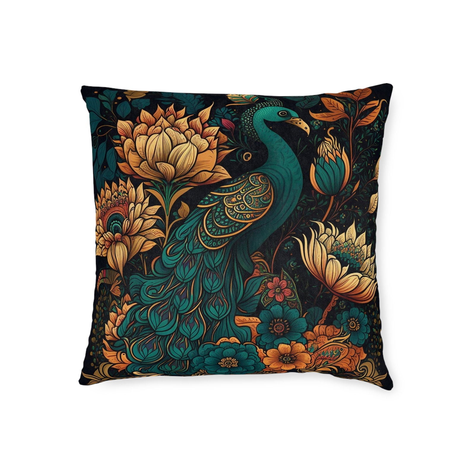 Feathers and Blooms Pillow - ExclusiveCreativeDesigns