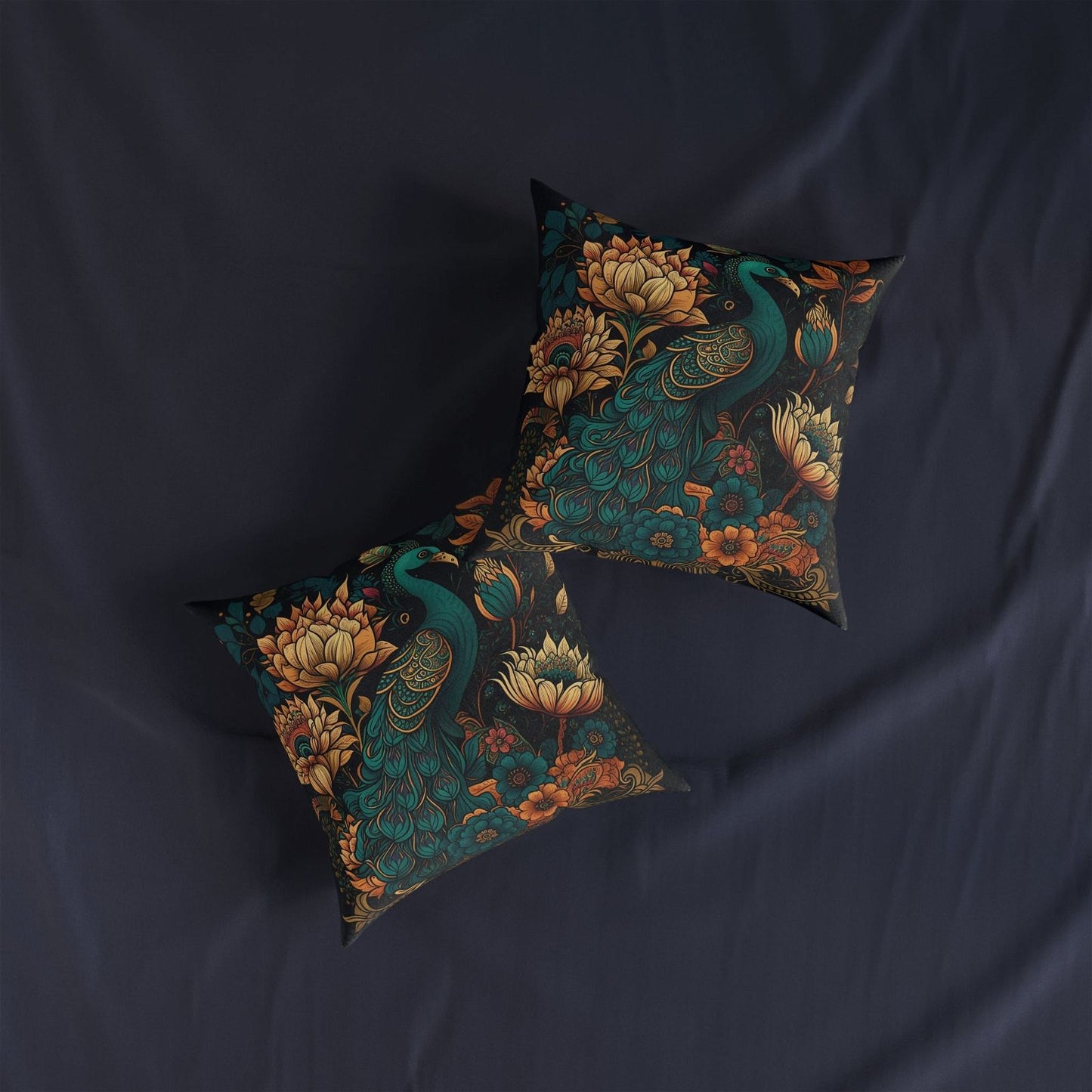 Feathers and Blooms Pillow - ExclusiveCreativeDesigns