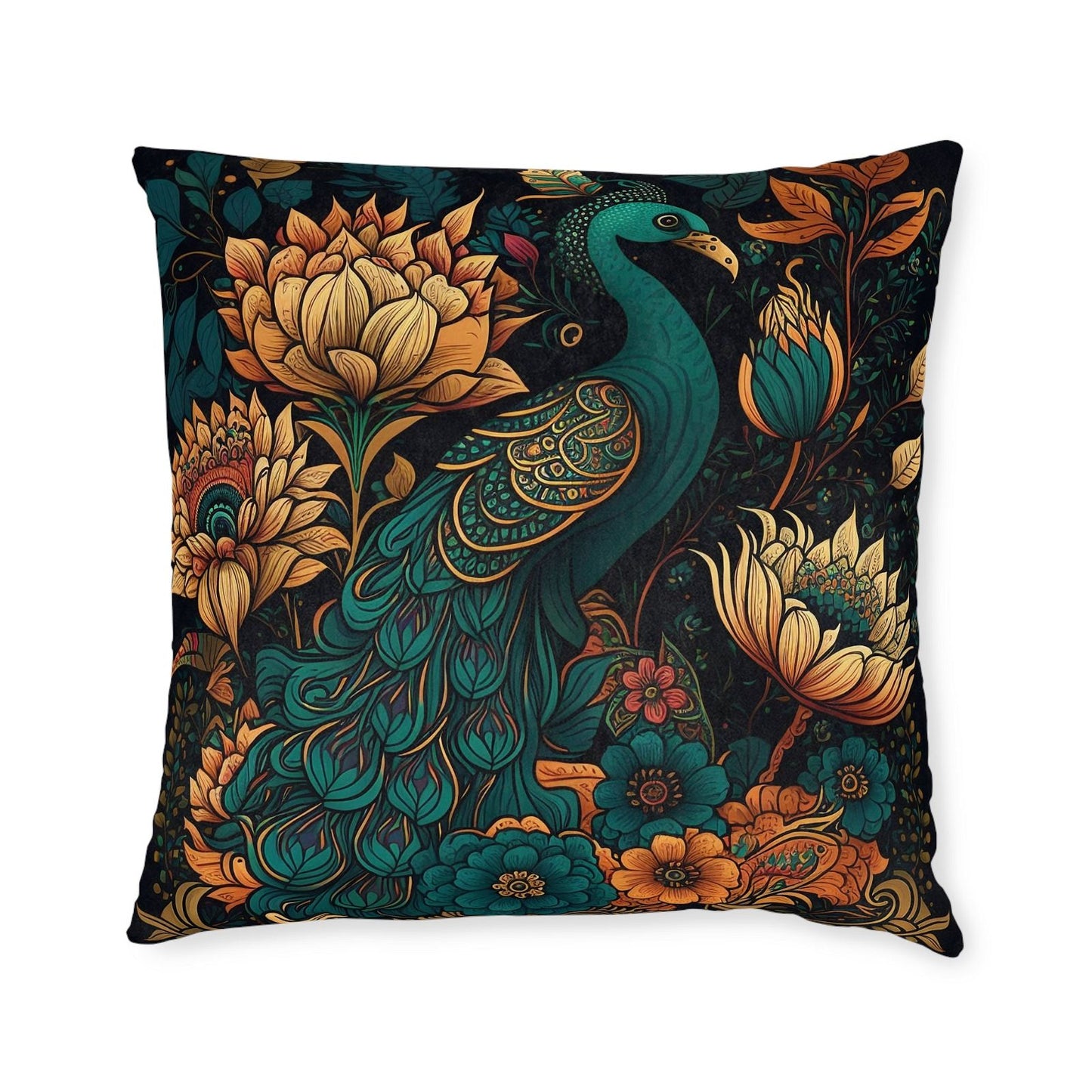 Feathers and Blooms Pillow - ExclusiveCreativeDesigns