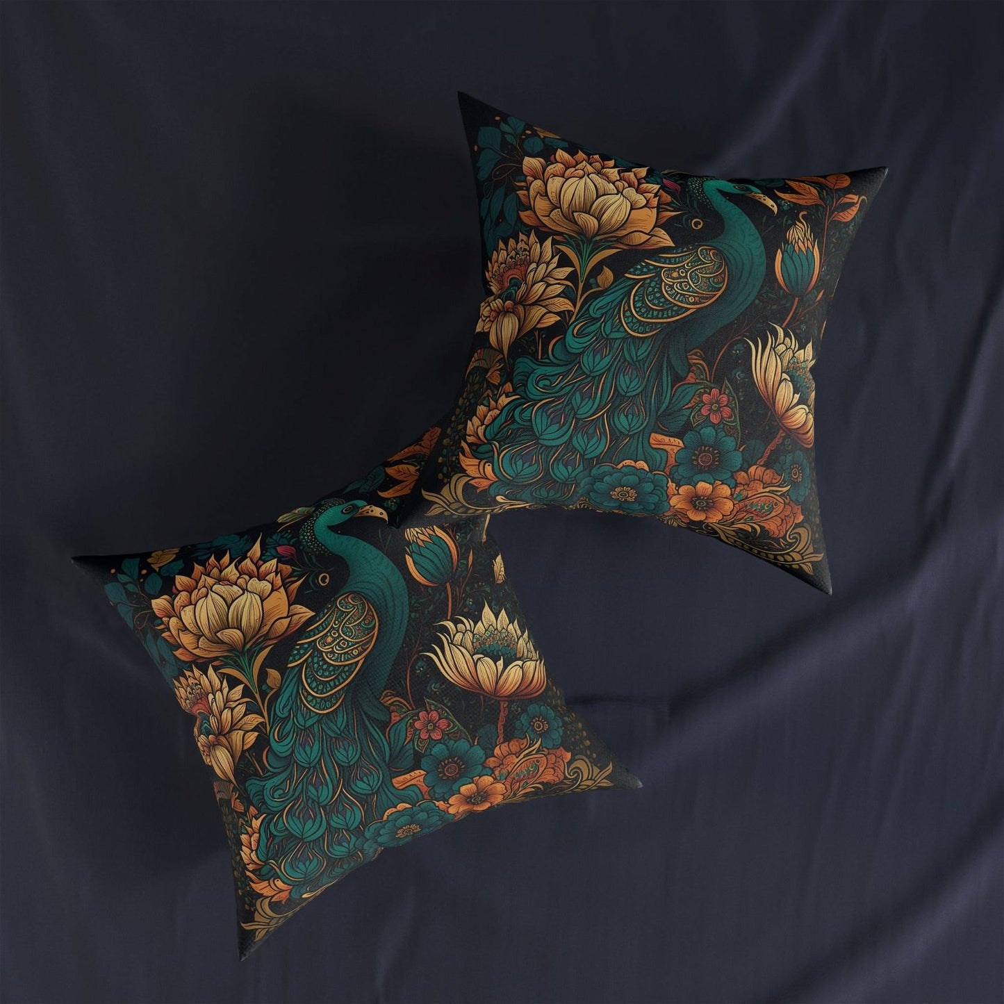 Feathers and Blooms Pillow - ExclusiveCreativeDesigns