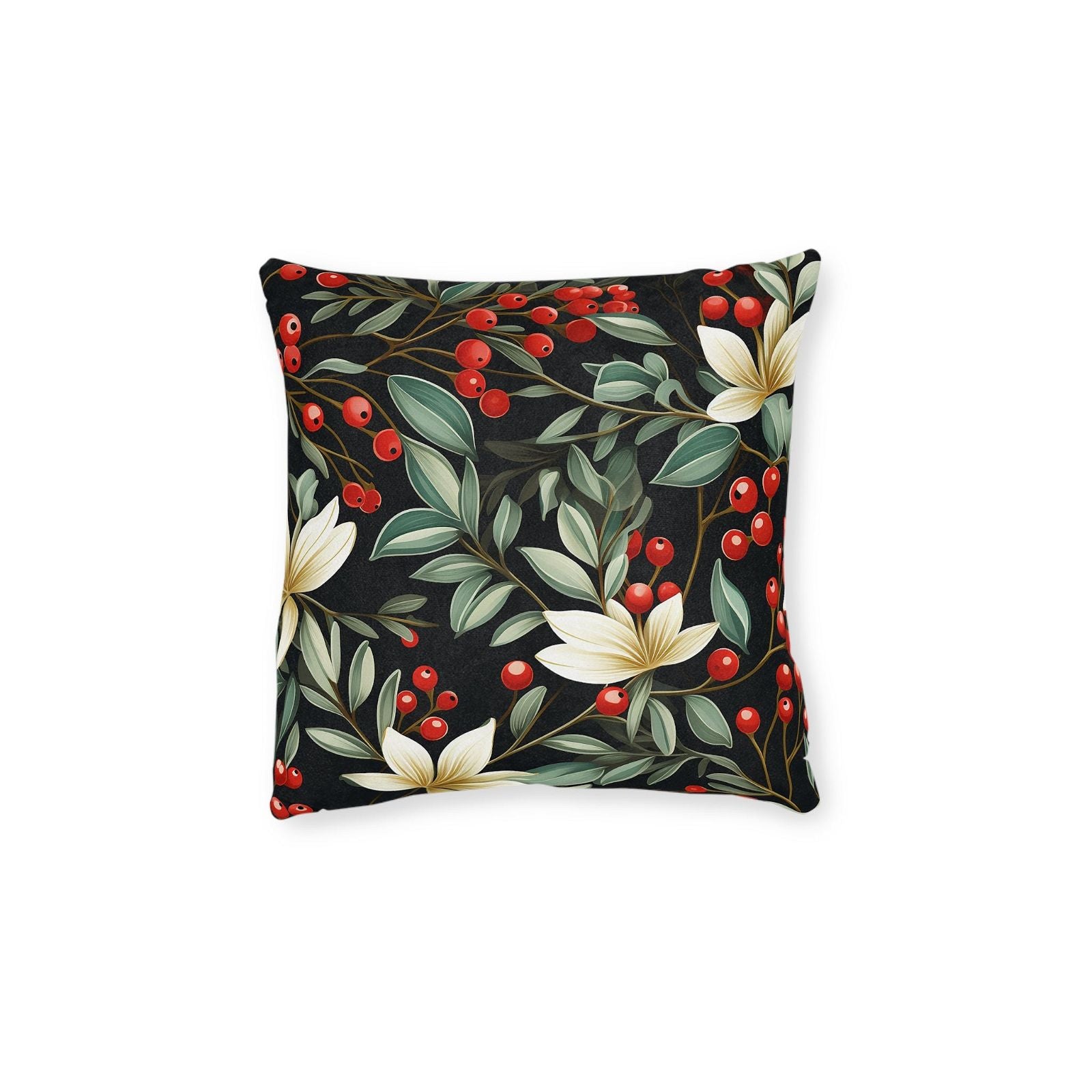 Festive Christmas Pattern Square Pillow - ExclusiveCreativeDesigns