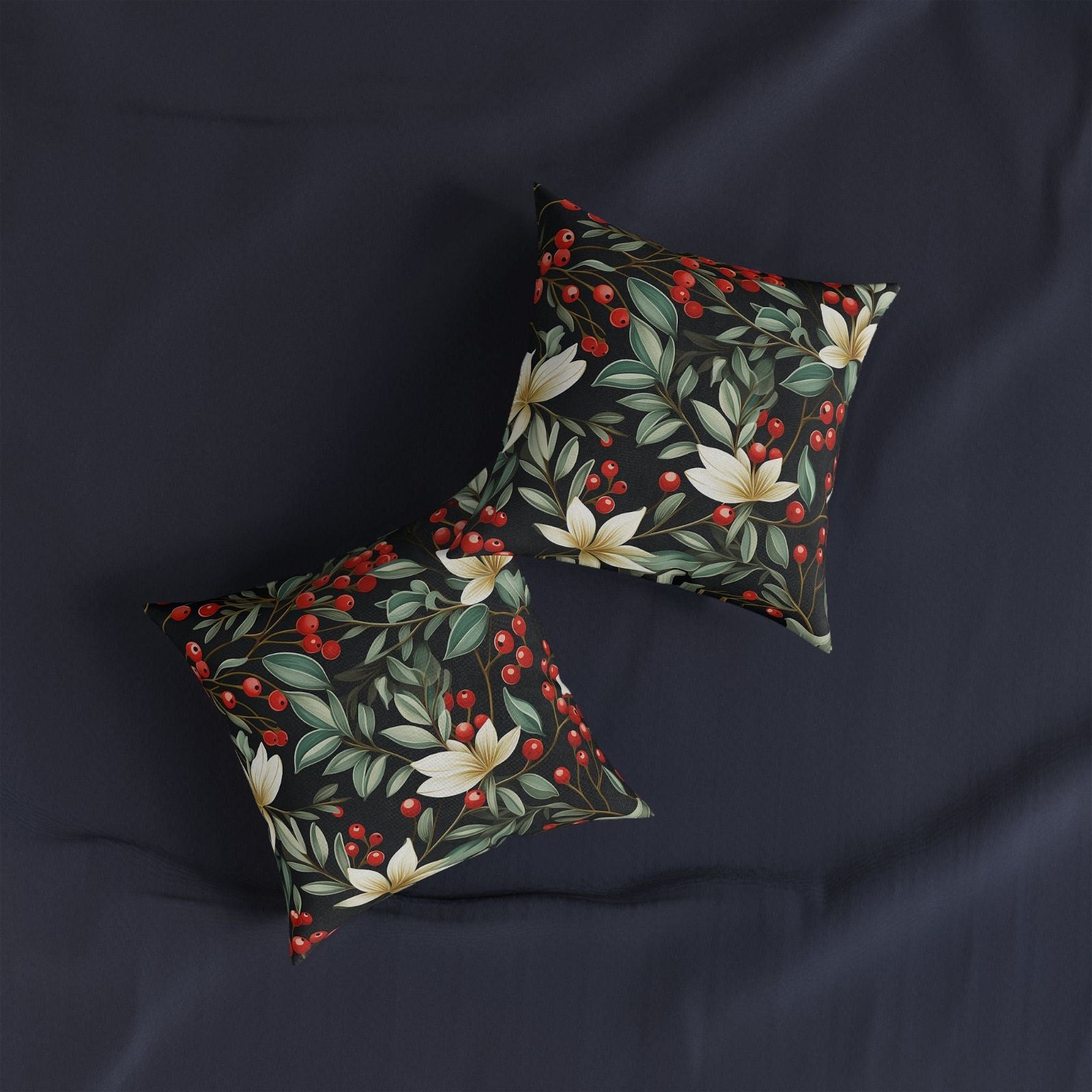 Festive Christmas Pattern Square Pillow - ExclusiveCreativeDesigns