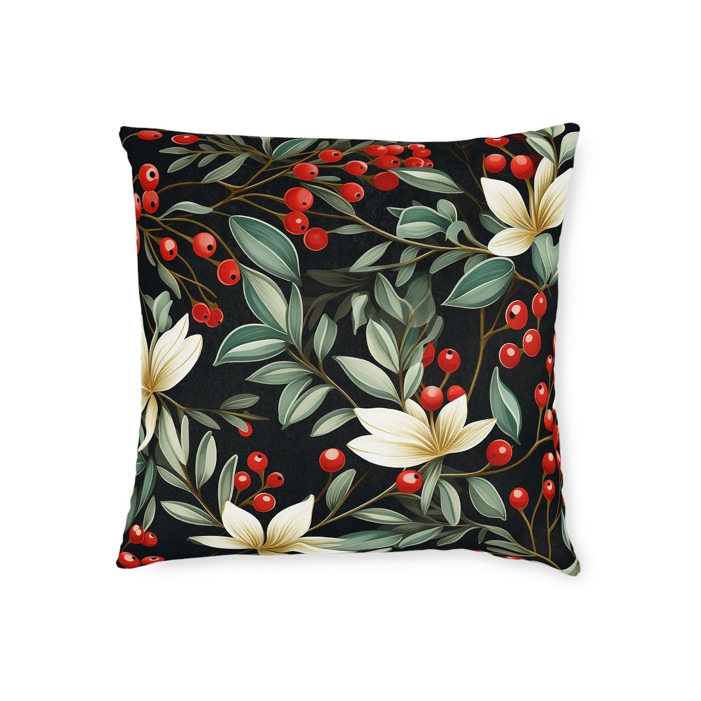 Festive Christmas Pattern Square Pillow - ExclusiveCreativeDesigns