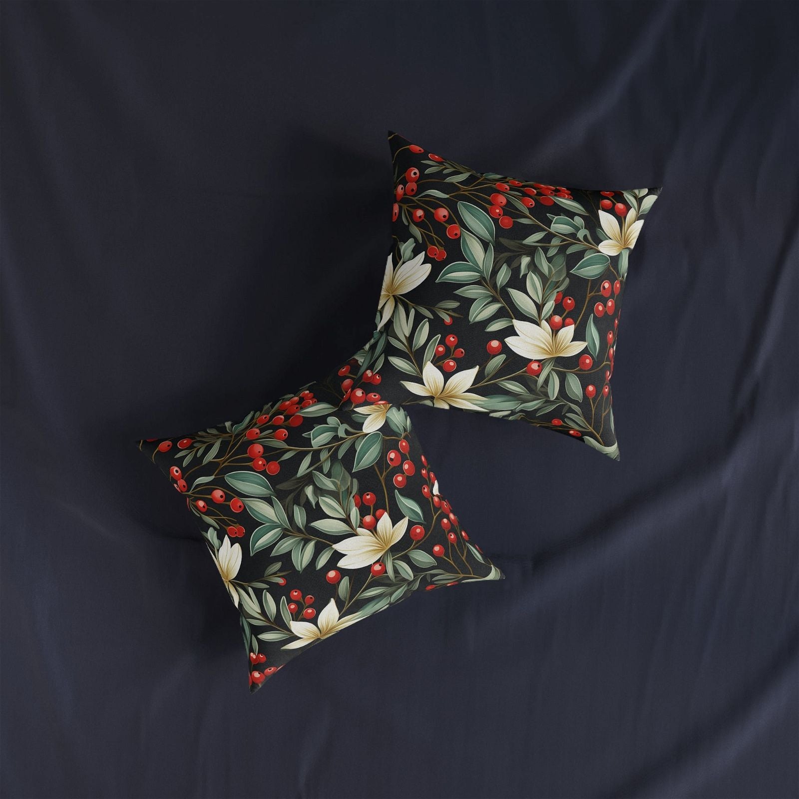 Festive Christmas Pattern Square Pillow - ExclusiveCreativeDesigns