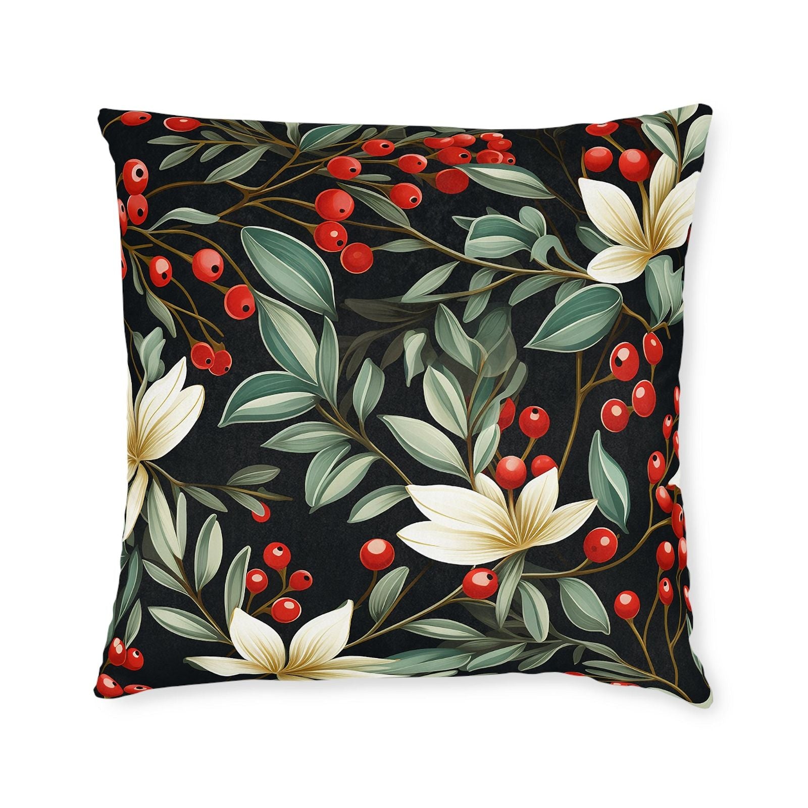 Festive Christmas Pattern Square Pillow - ExclusiveCreativeDesigns