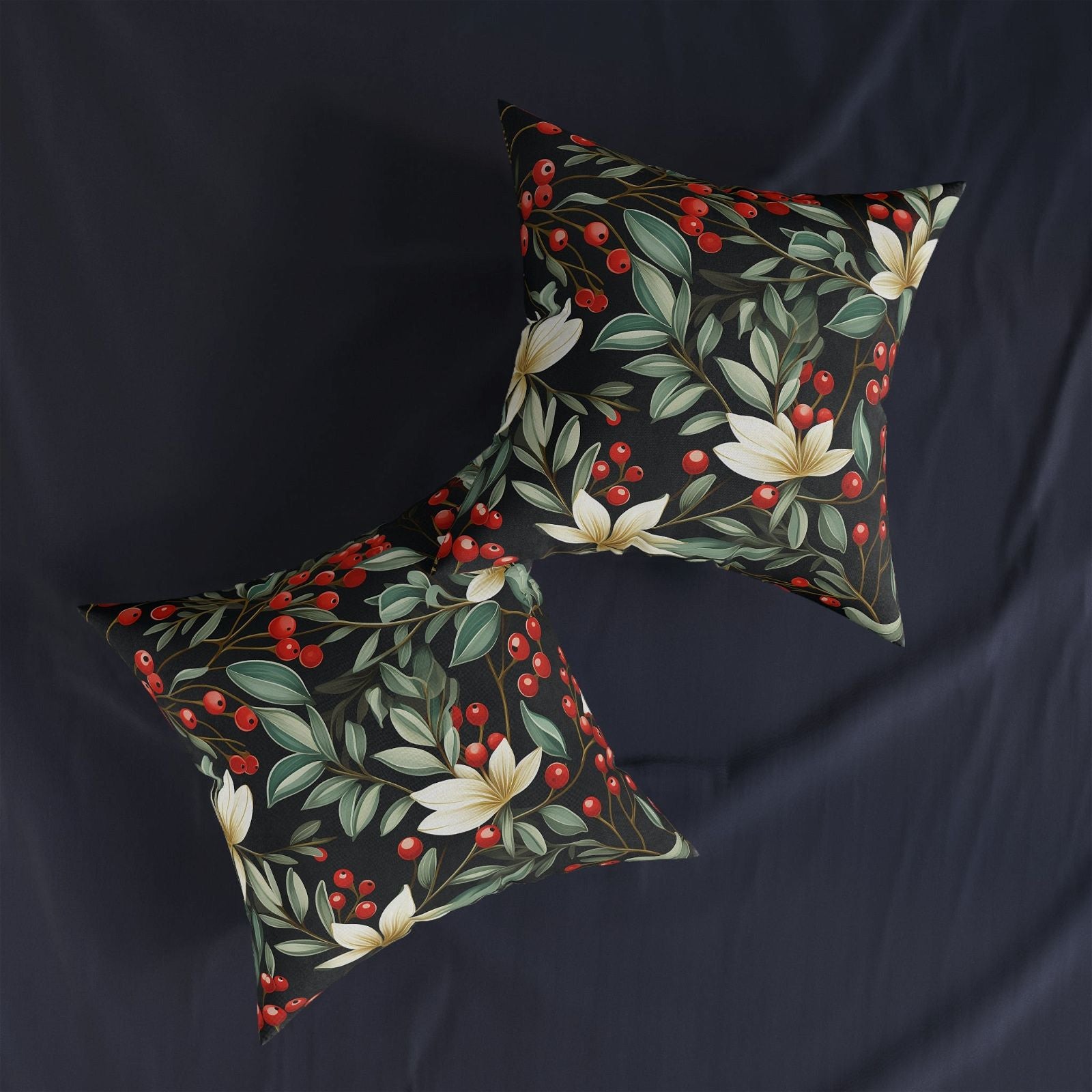 Festive Christmas Pattern Square Pillow - ExclusiveCreativeDesigns