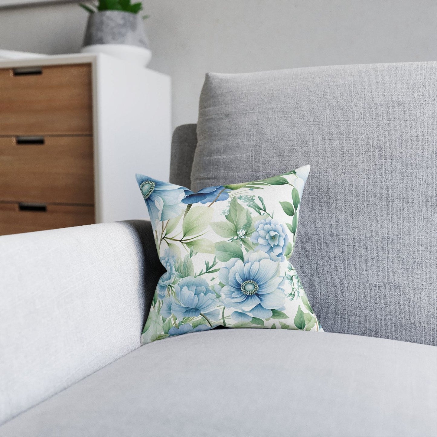 Flowers Pattern Square Accent Pillow - ExclusiveCreativeDesigns