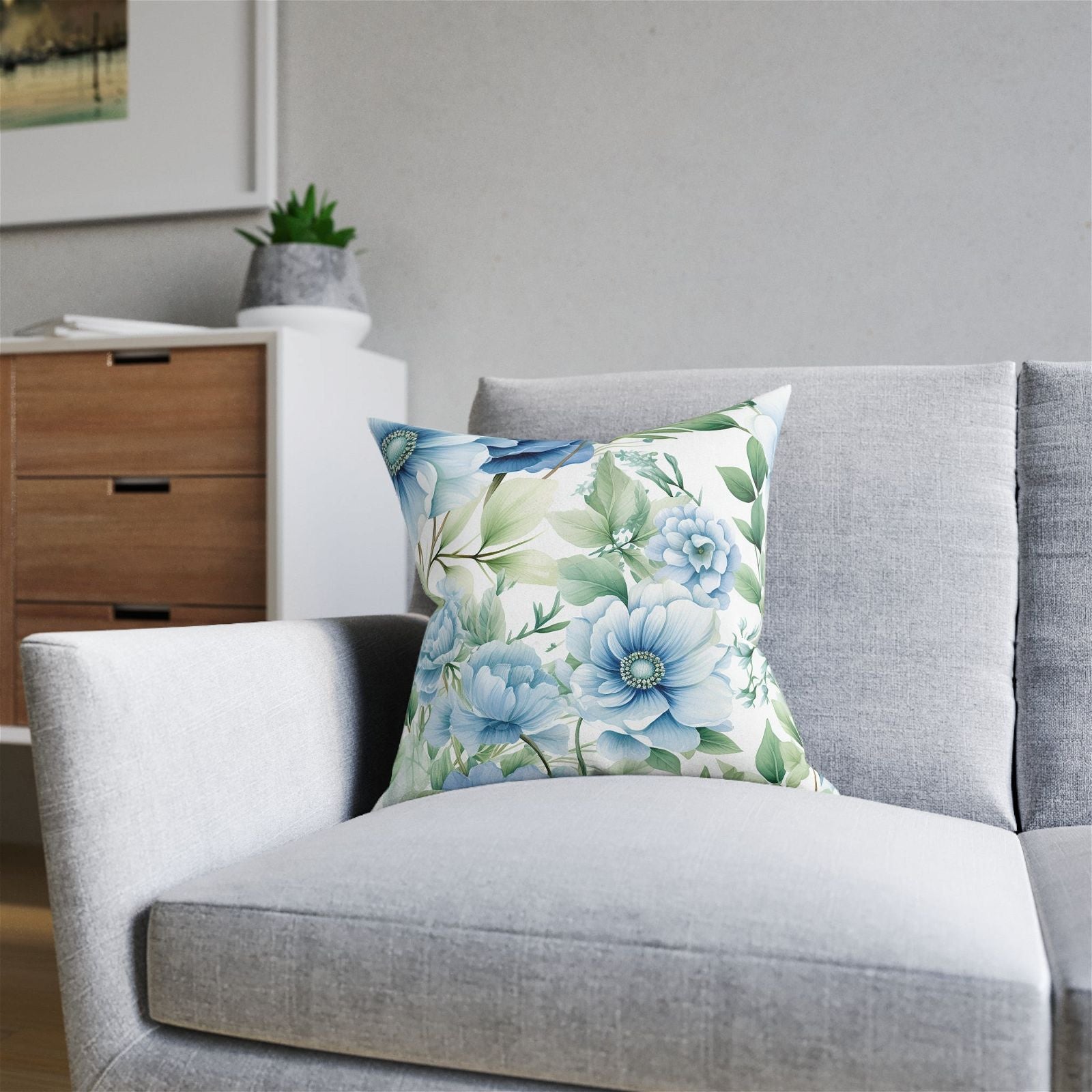 Flowers Pattern Square Accent Pillow - ExclusiveCreativeDesigns