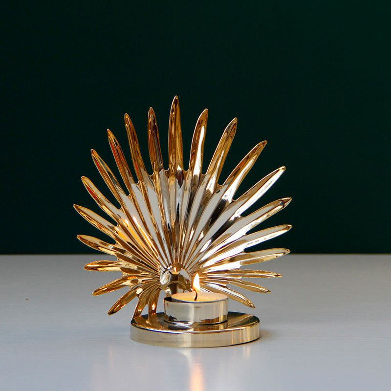 Golden Metal Candle Holder - ExclusiveCreativeDesigns