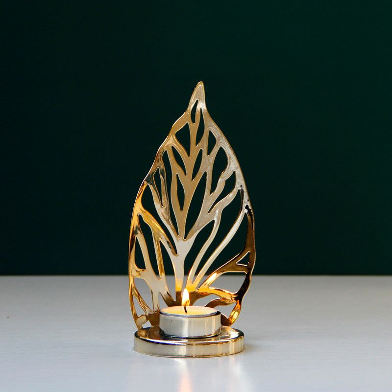 Golden Metal Candle Holder - ExclusiveCreativeDesigns