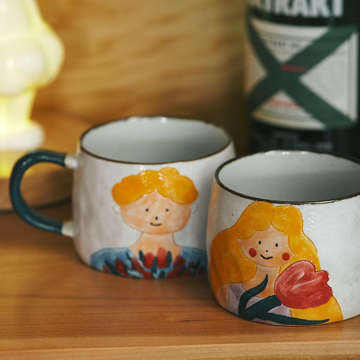 Hand-painted Ceramic Couple Mug - ExclusiveCreativeDesigns