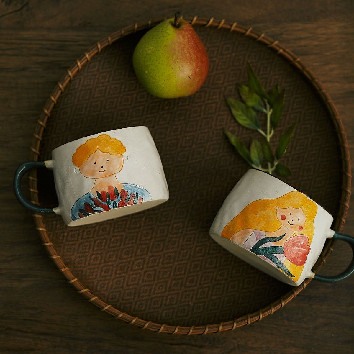 Hand-painted Ceramic Couple Mug - ExclusiveCreativeDesigns