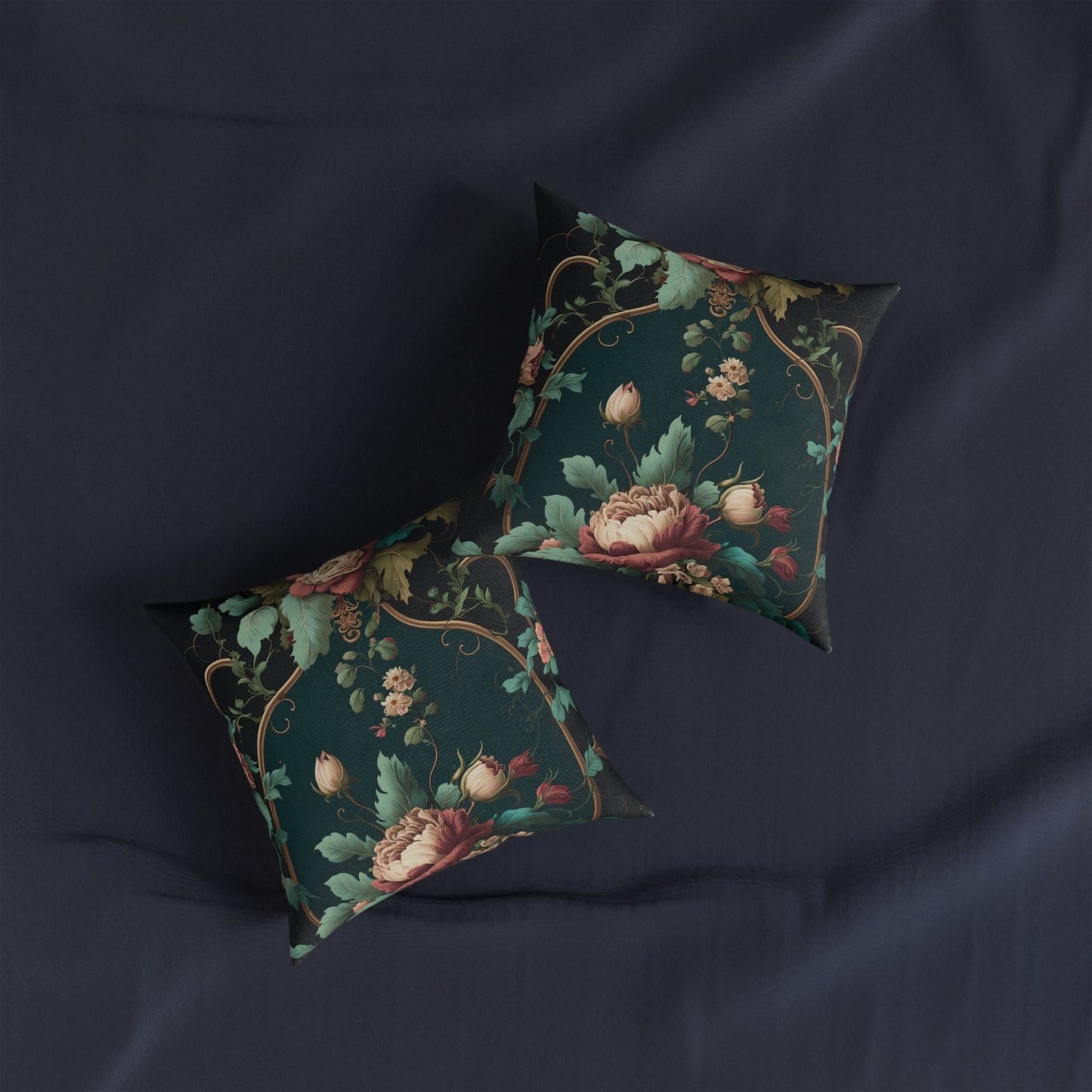 Lavish Floral Rococo Pillow - ExclusiveCreativeDesigns