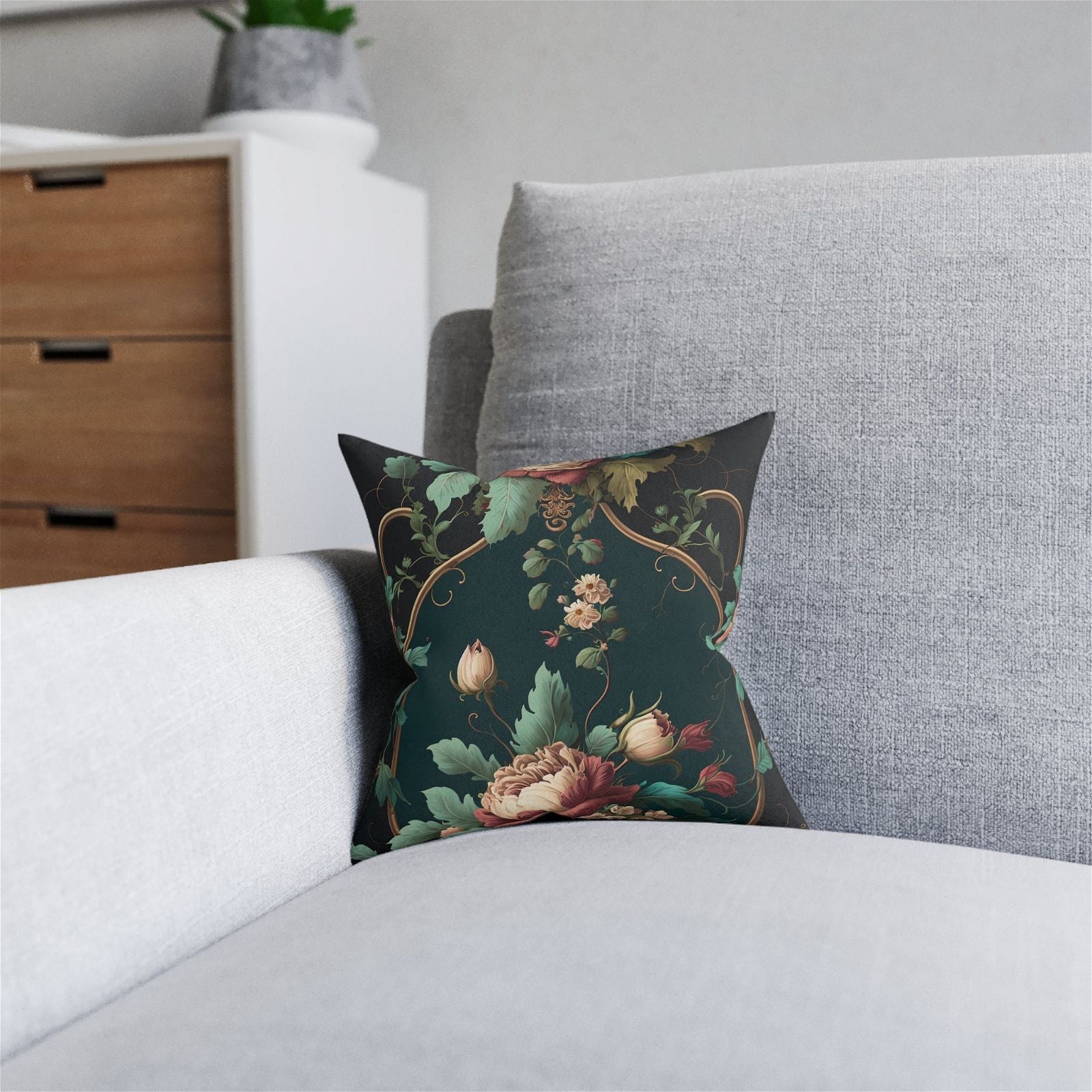 Lavish Floral Rococo Pillow - ExclusiveCreativeDesigns