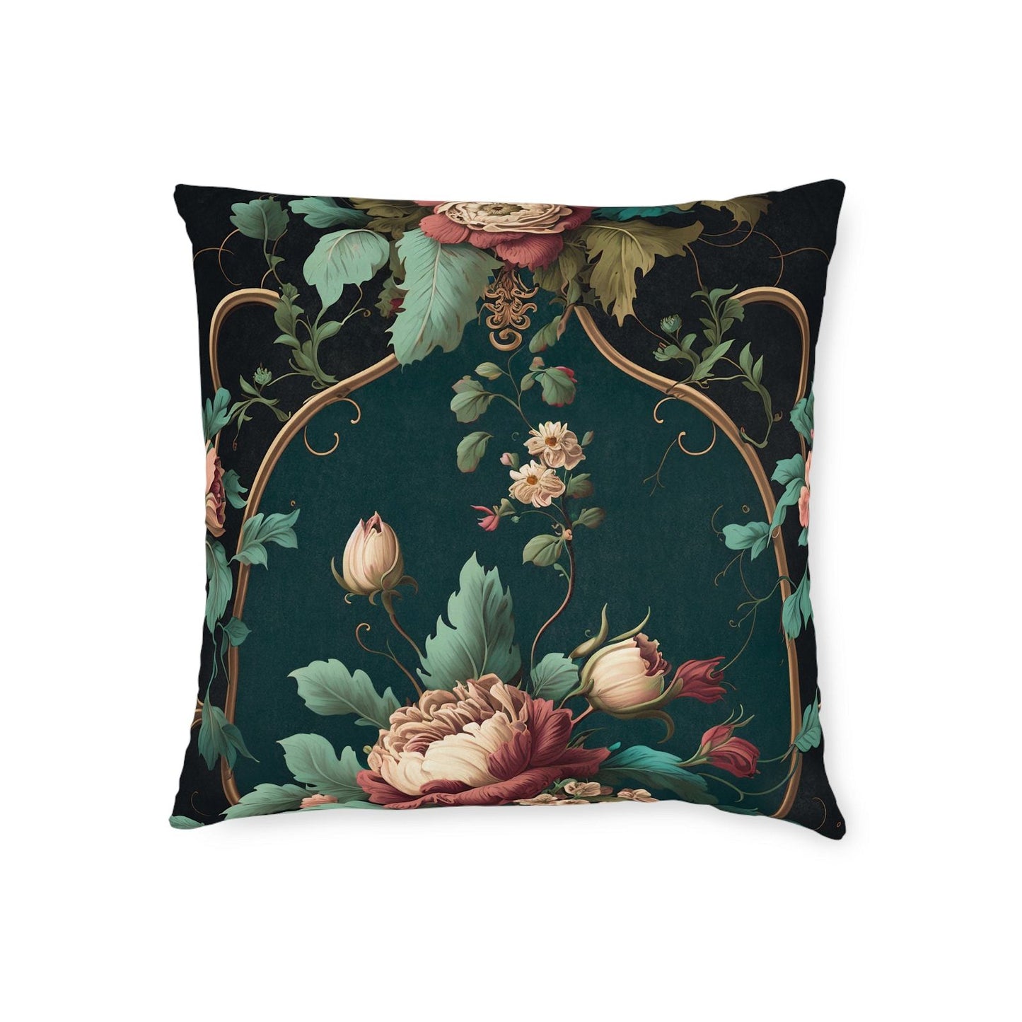 Lavish Floral Rococo Pillow - ExclusiveCreativeDesigns